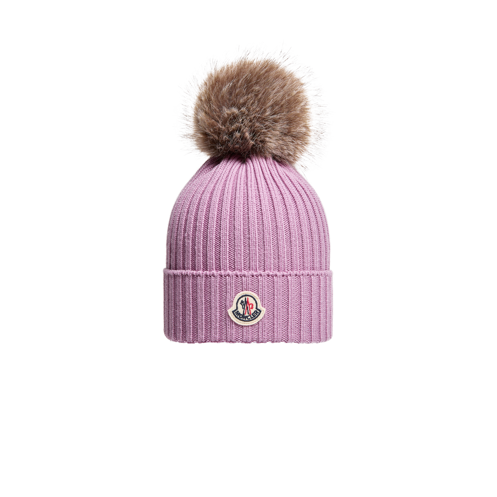 Moncler  Merino Wool Beanie for Girls in Purple, Size: M