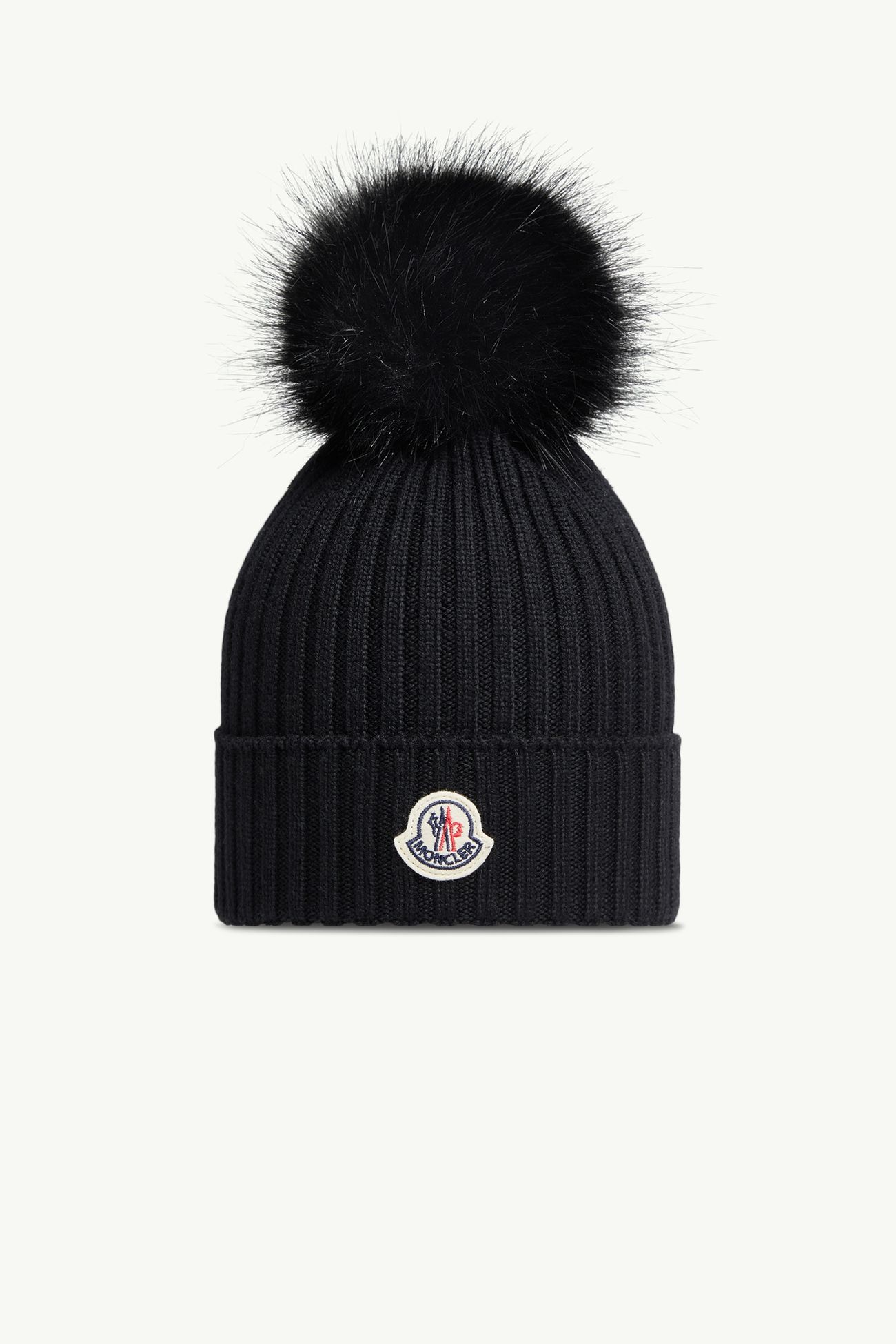 Gorro de lana con pompón Niña Negro Moncler 0