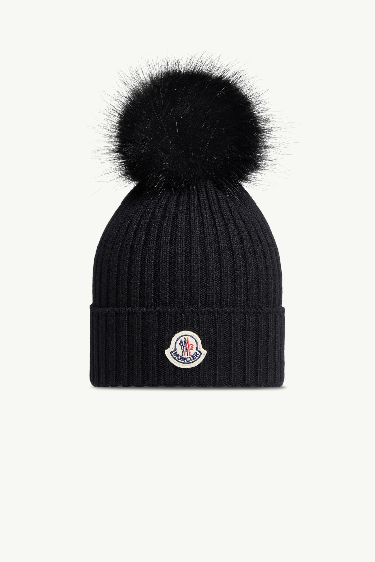 Mütze aus Wolle mit Bommel Mädchen Schwarz Moncler 0