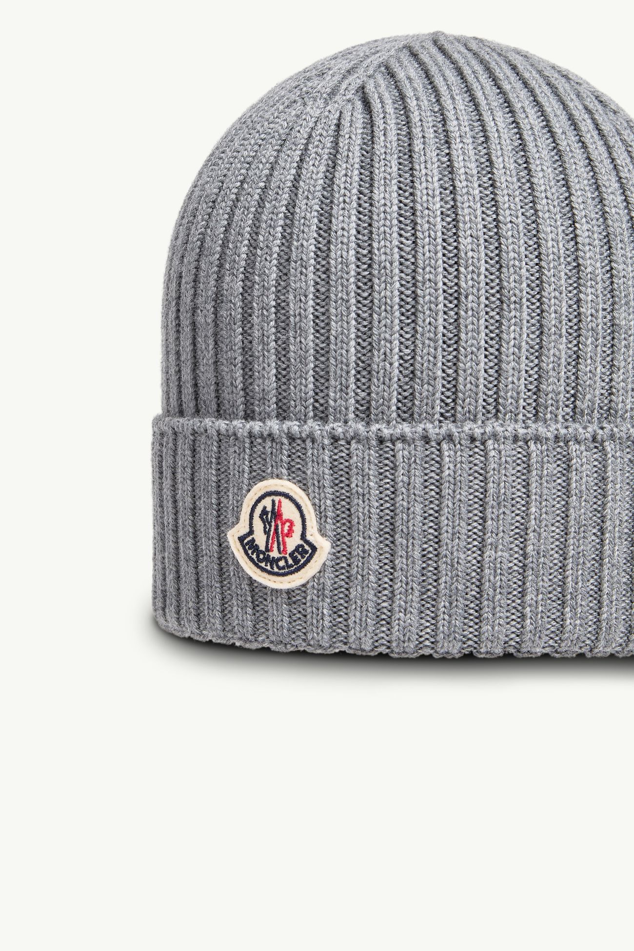 Wool Beanie Boy Grey Moncler 1