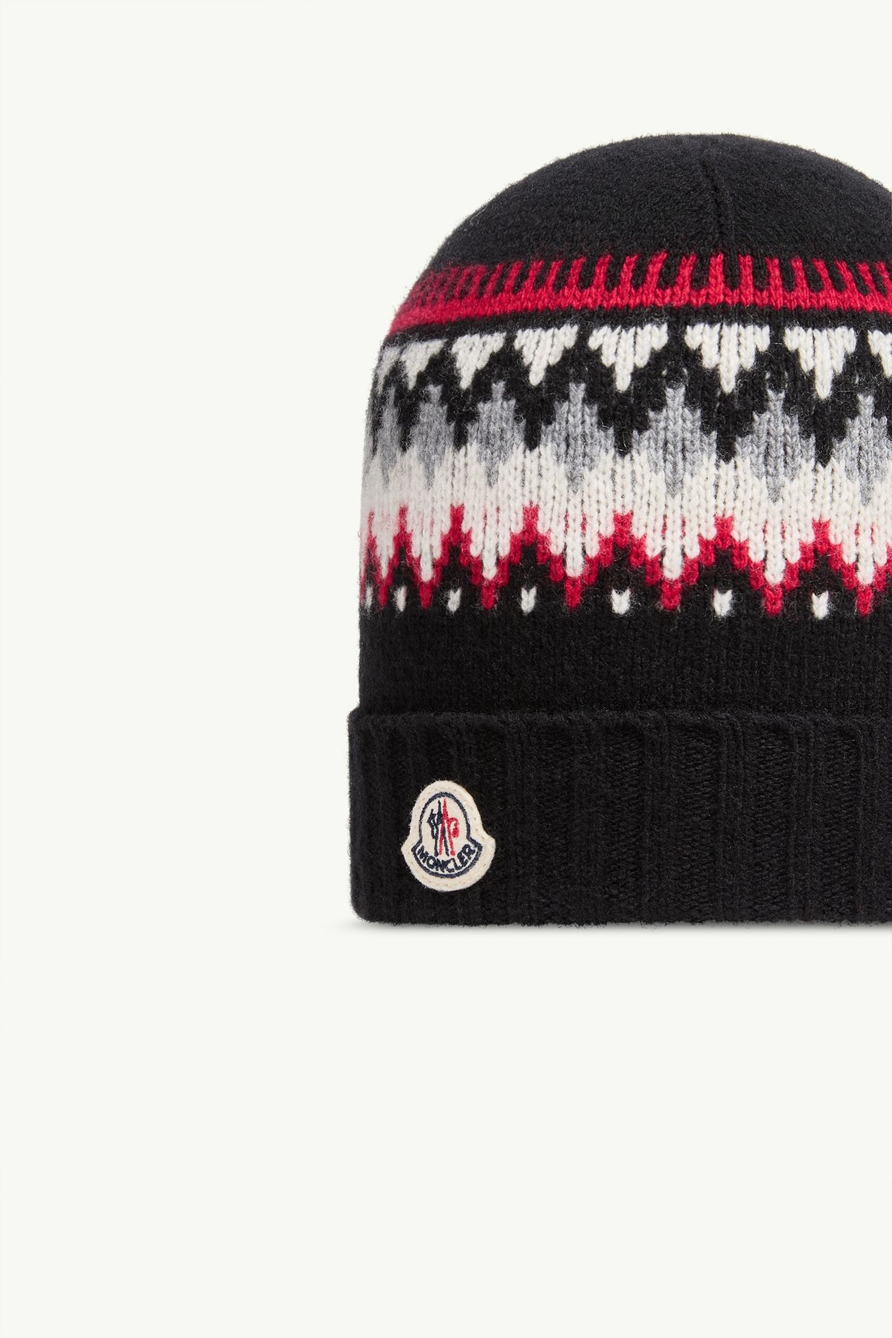 Gorro de lana con jacquard Niño Negro Moncler 1