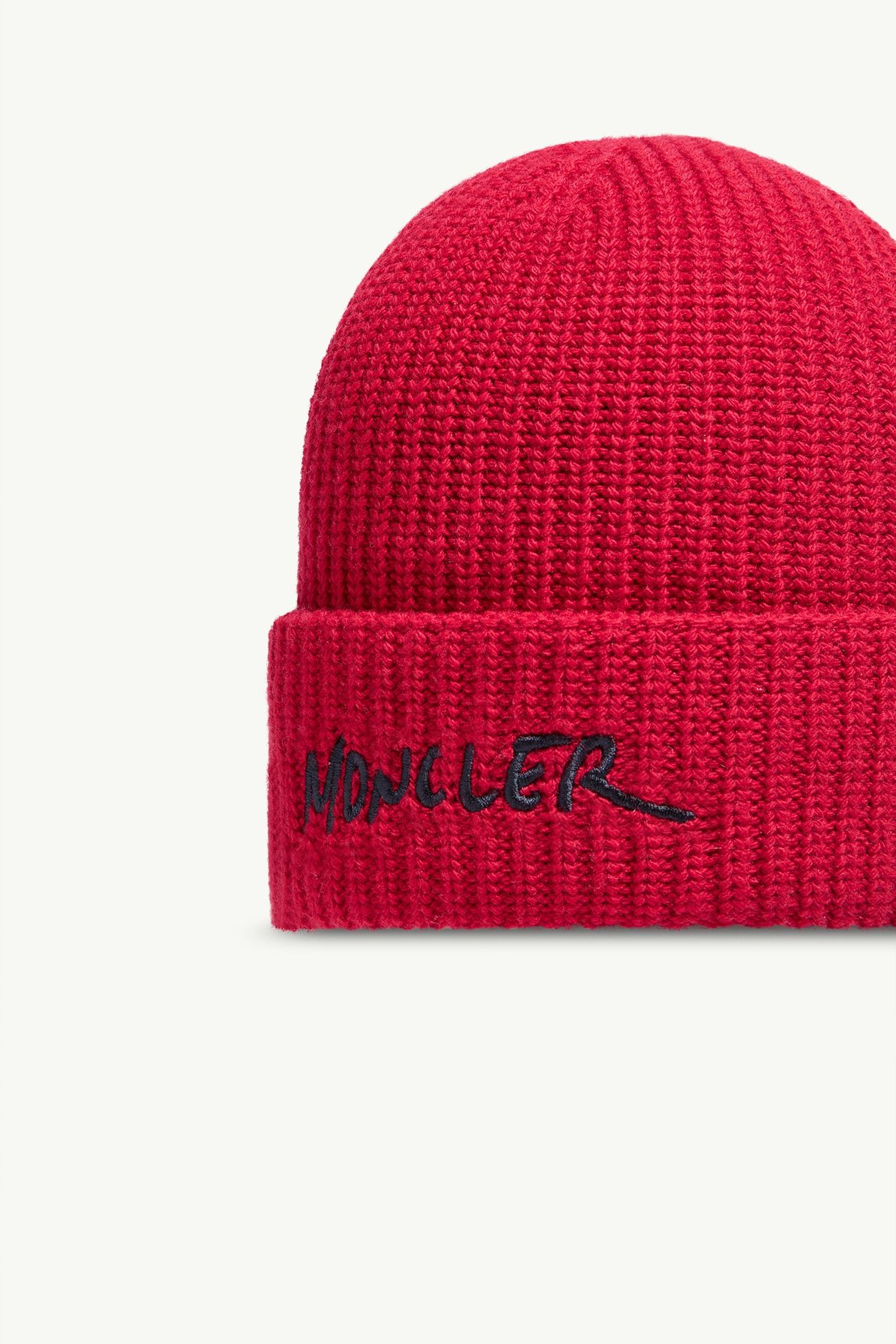 刺繡標誌羊毛和羊絨混紡冷帽 男童 紅色 Moncler 1