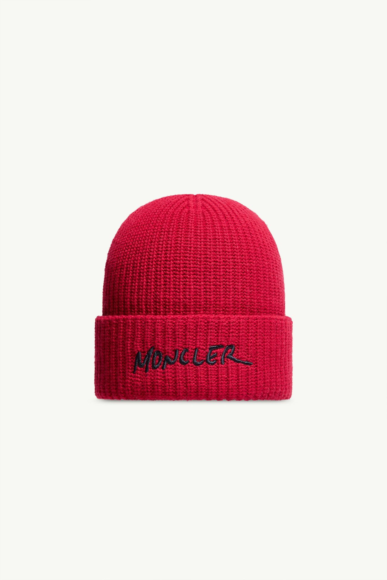 男童刺绣标识羊毛和山羊绒混纺便帽 男童 红色 Moncler 0