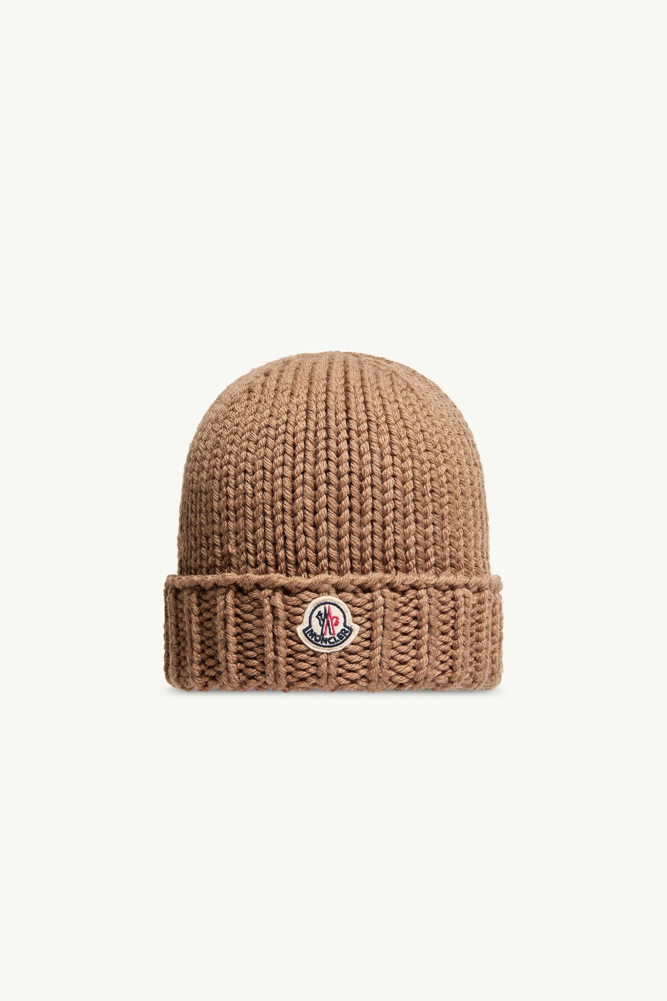 Mütze aus Wolle Mädchen Camel-Beige Moncler 0
