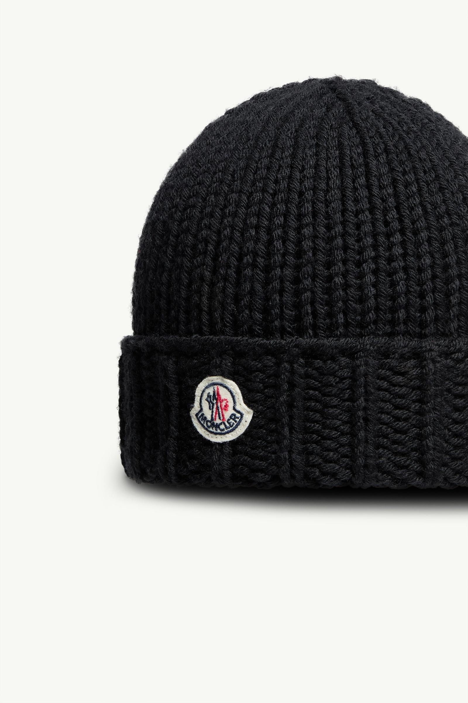 Black Wool Beanie - Accessories & Shoes for Children | Moncler US