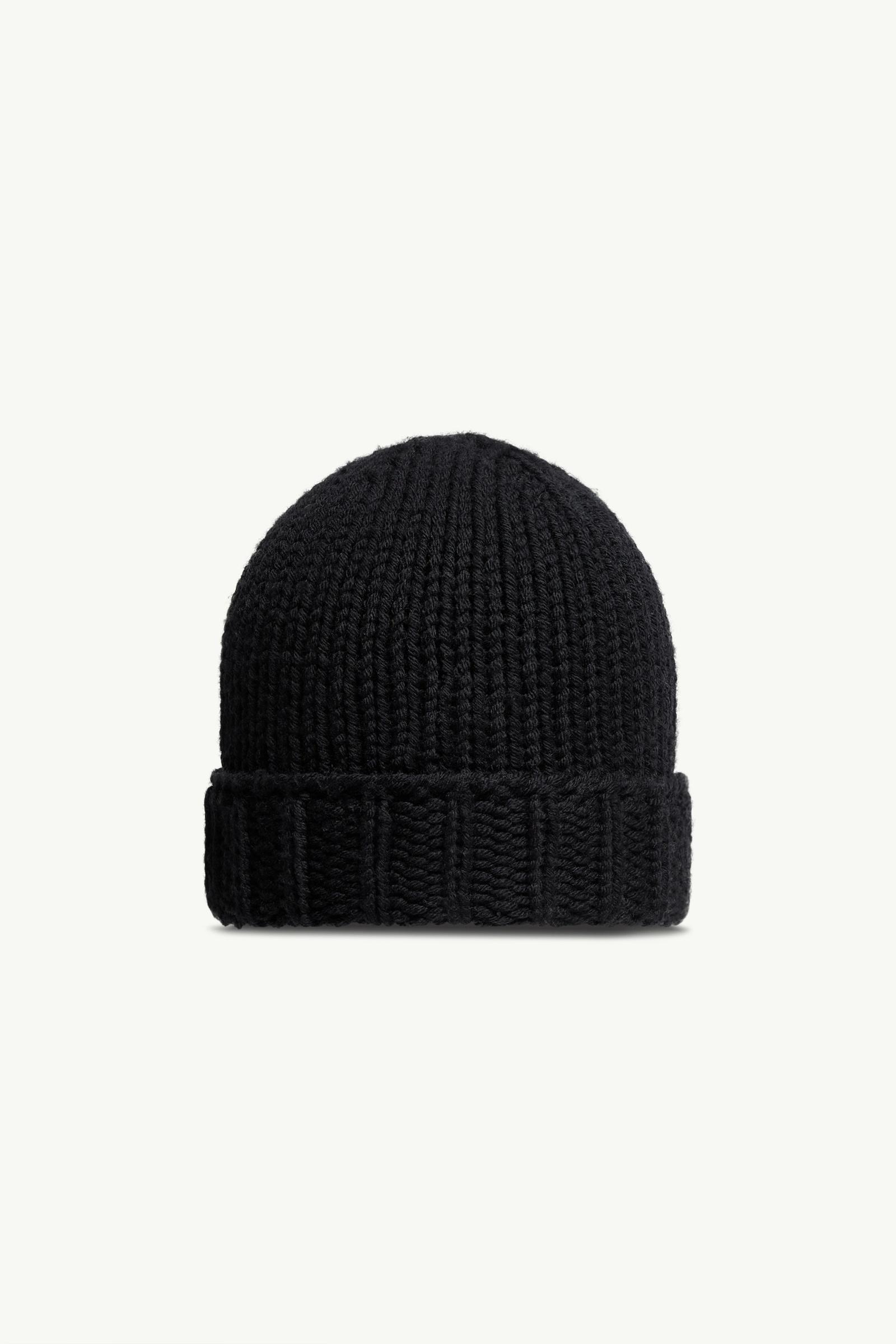 Black Wool Beanie - Accessories & Shoes for Children | Moncler US