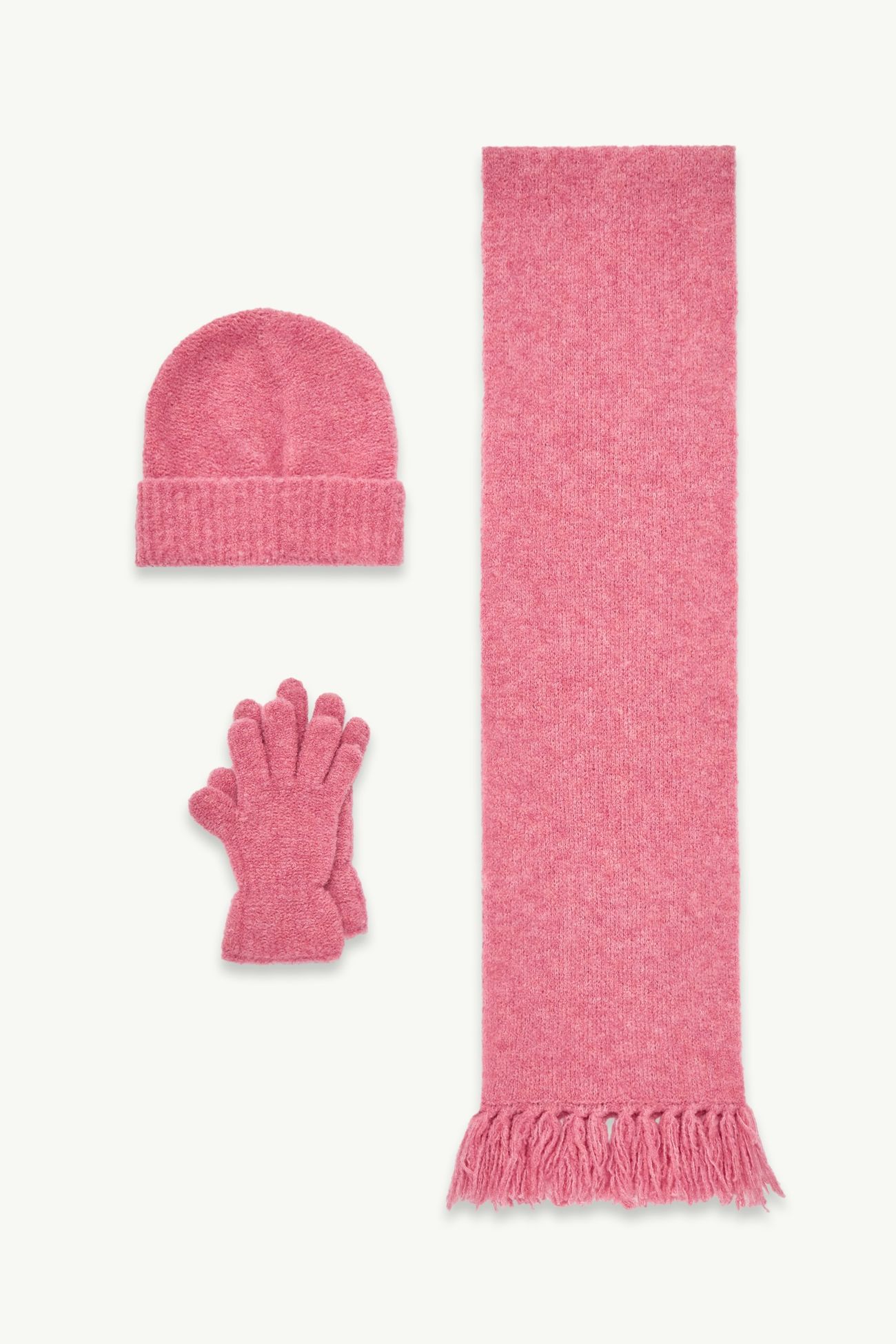 女童便帽、围巾和手套套装 女童 亮粉色 Moncler 1