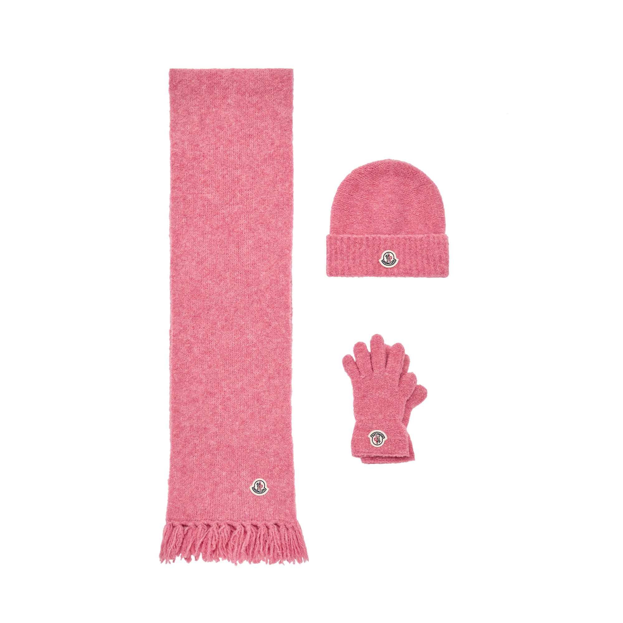 Moncler  Beanie for Scarf And Gloves Set in Girls, Pink, Size: L