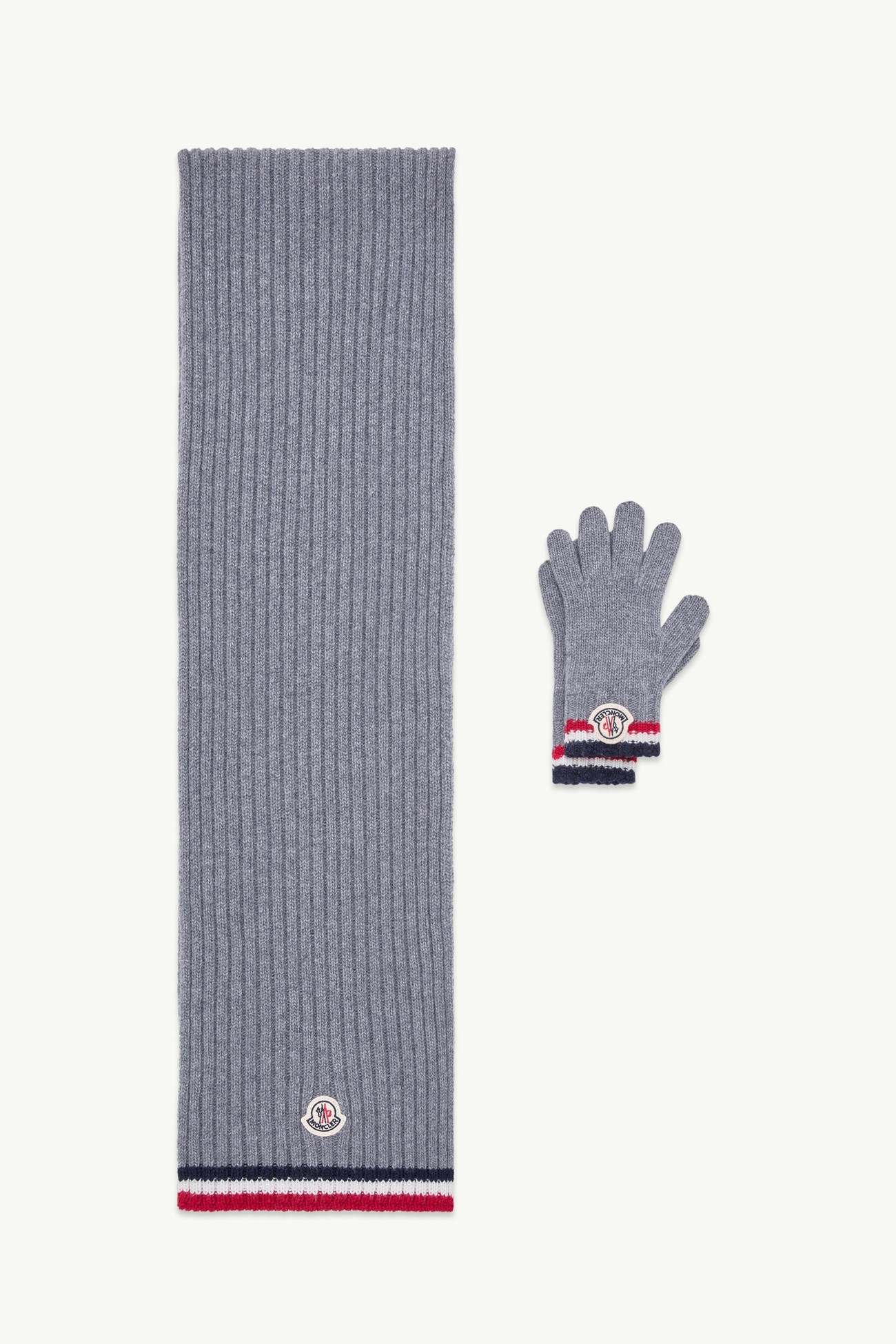圍巾和手套套裝 男童 灰色 Moncler 0