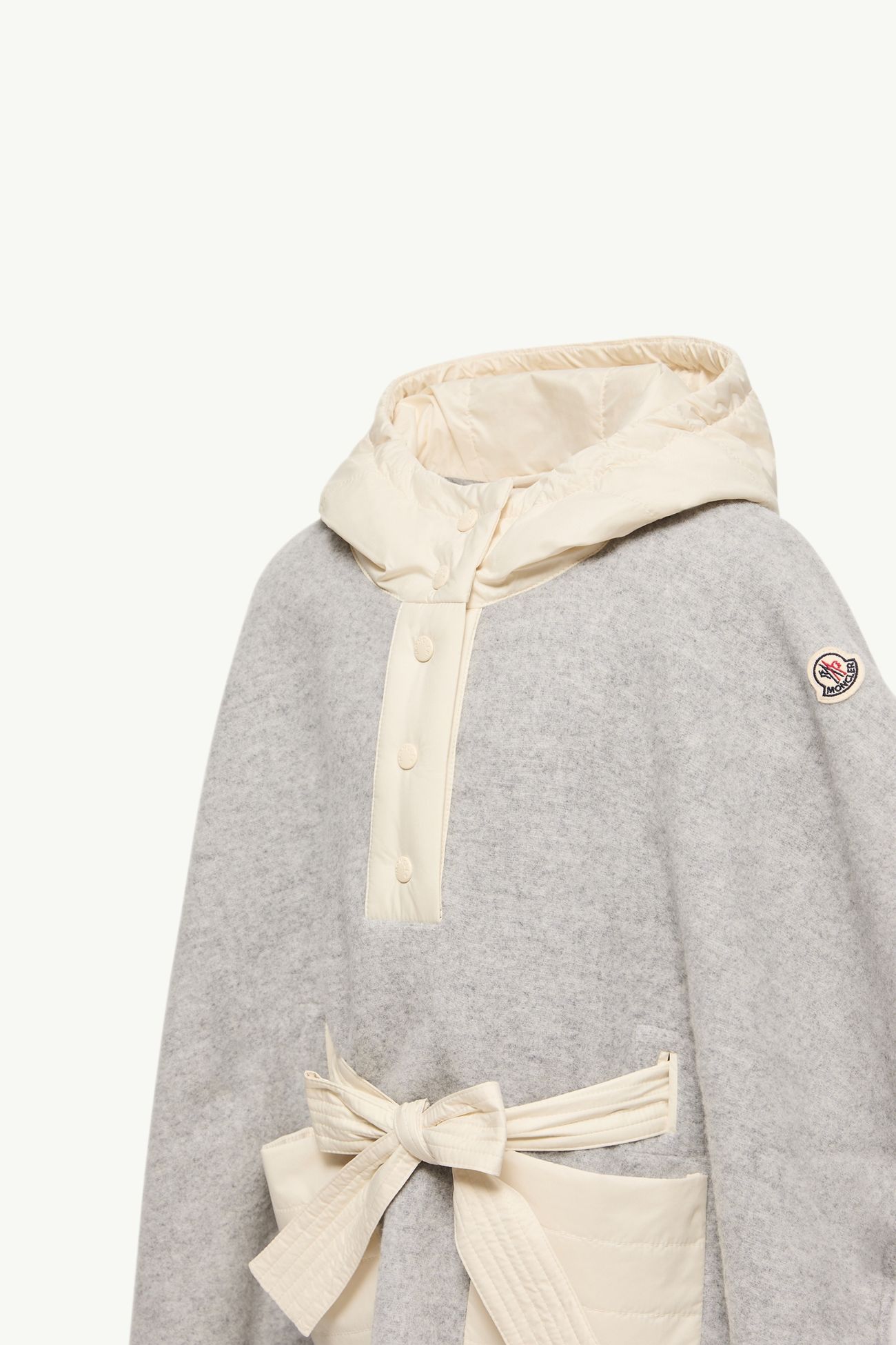 夾層羊毛連帽斗篷 女童 灰色 Moncler 1