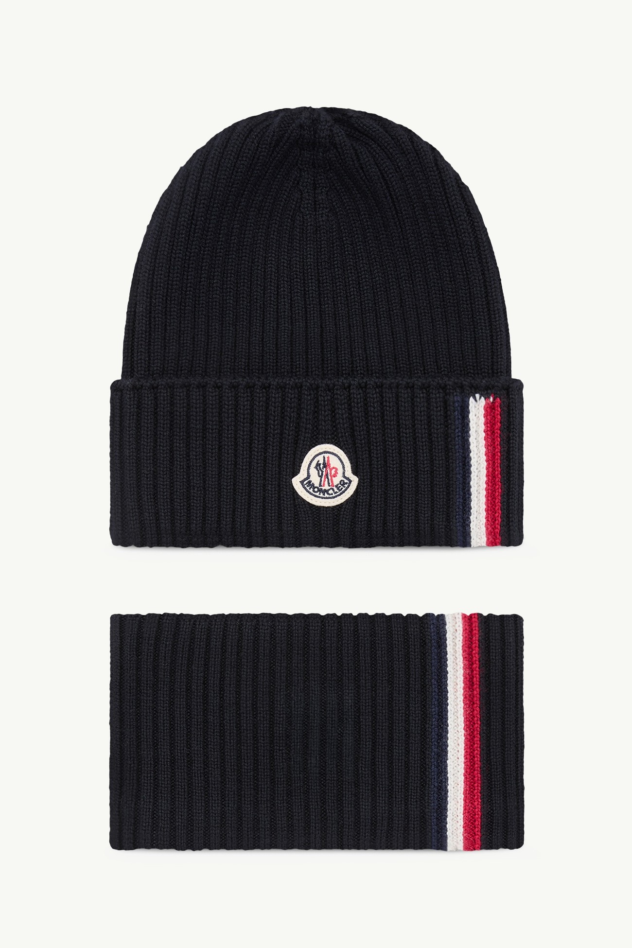 Wool Blend Tricolour Set Boy Navy Blue Moncler 0