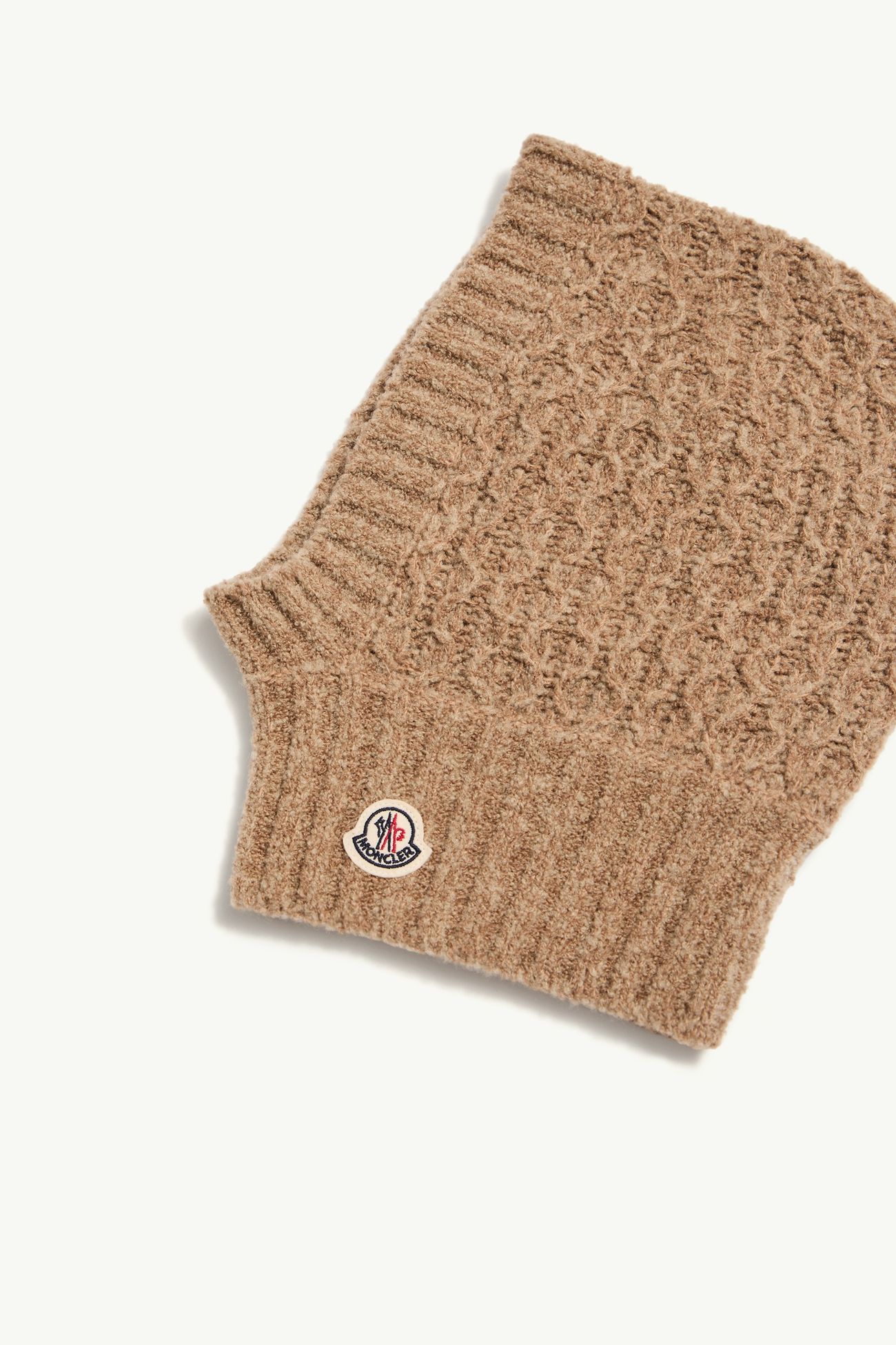 Passamontagna in misto lana bouclé Bambina Beige Cammello Moncler 2