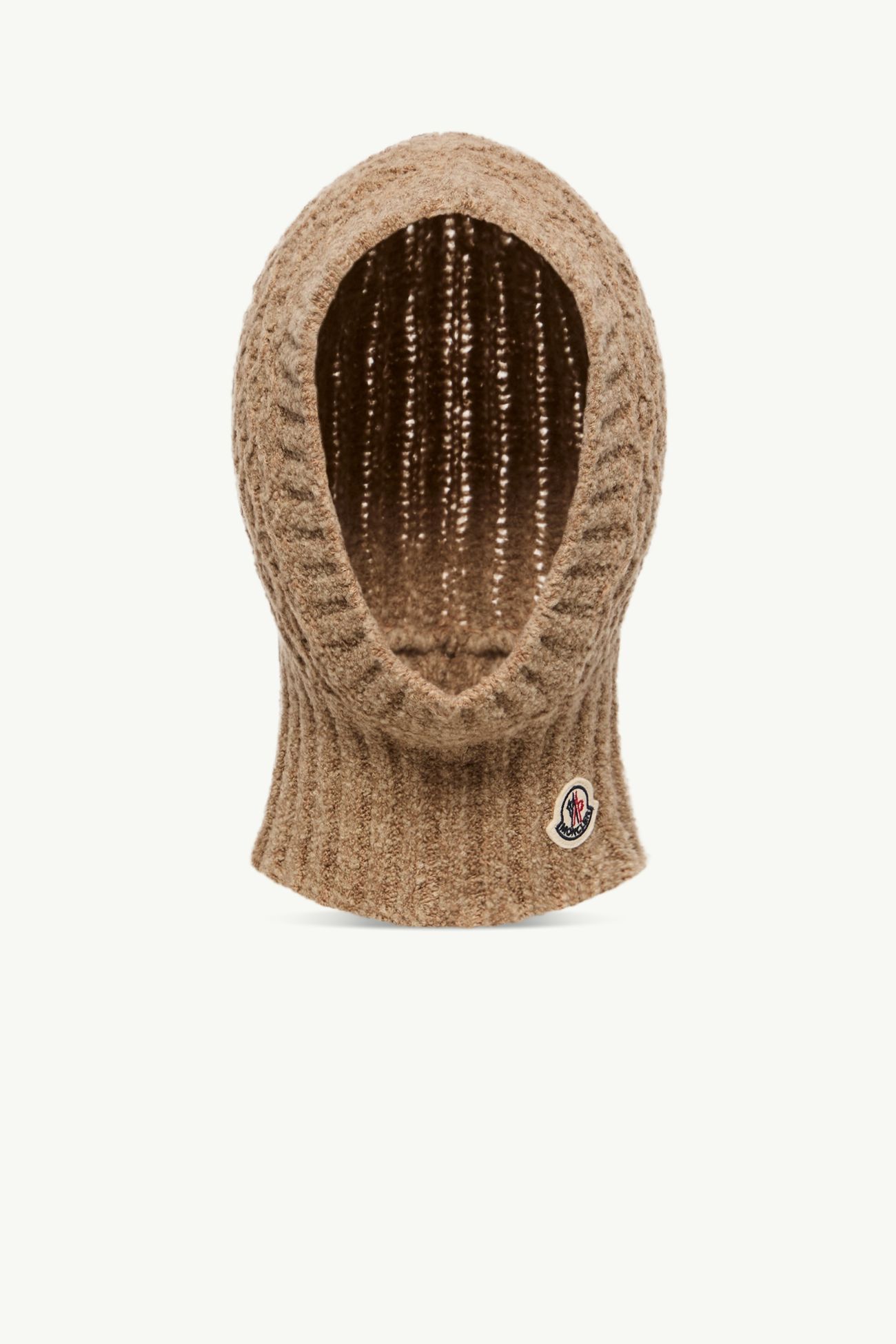 羊毛混紡毛圈布防風雪面罩式風帽 女童 駱駝米色 Moncler 0
