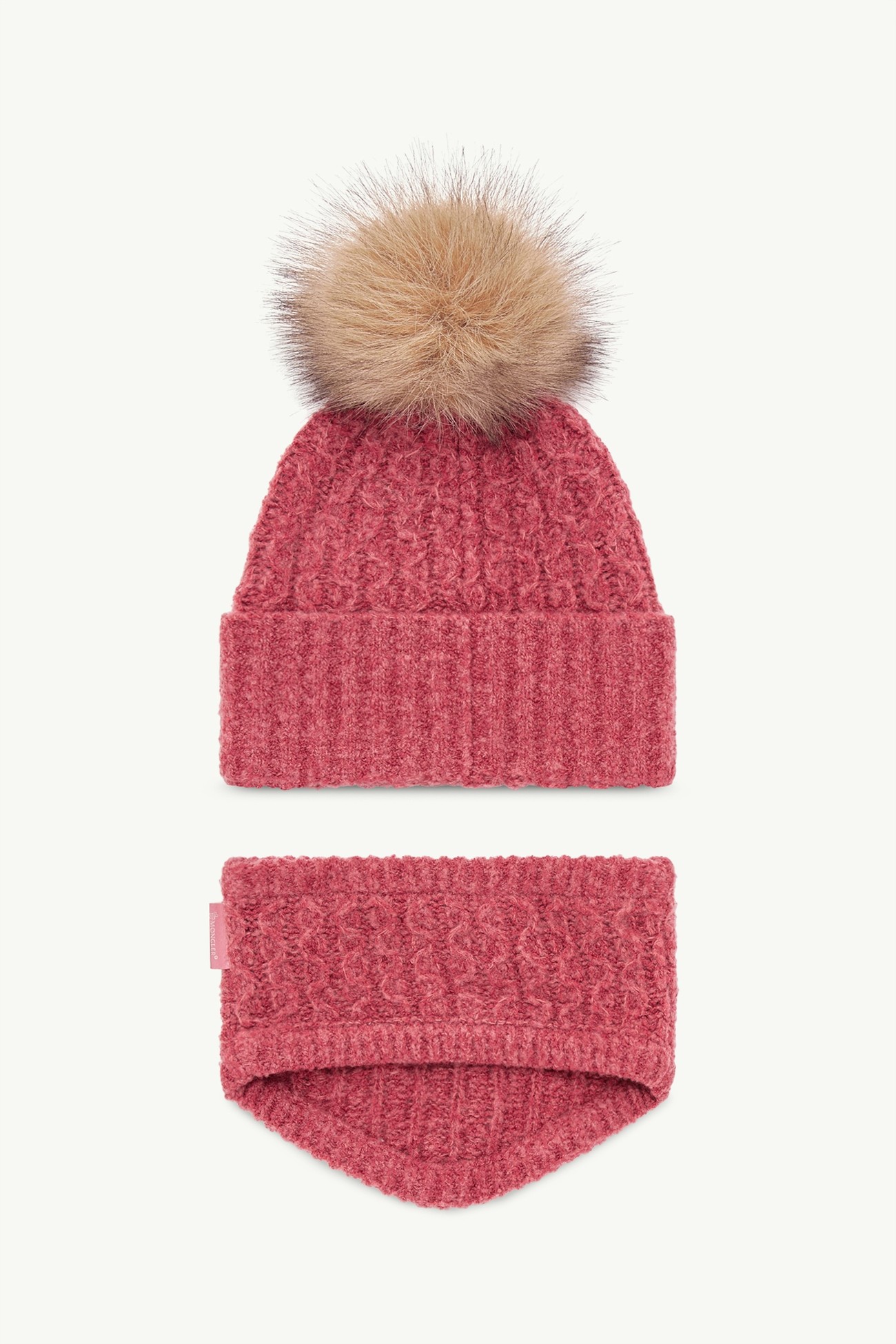Bouclé Wool Blend Set Girl Coral Red Moncler 2