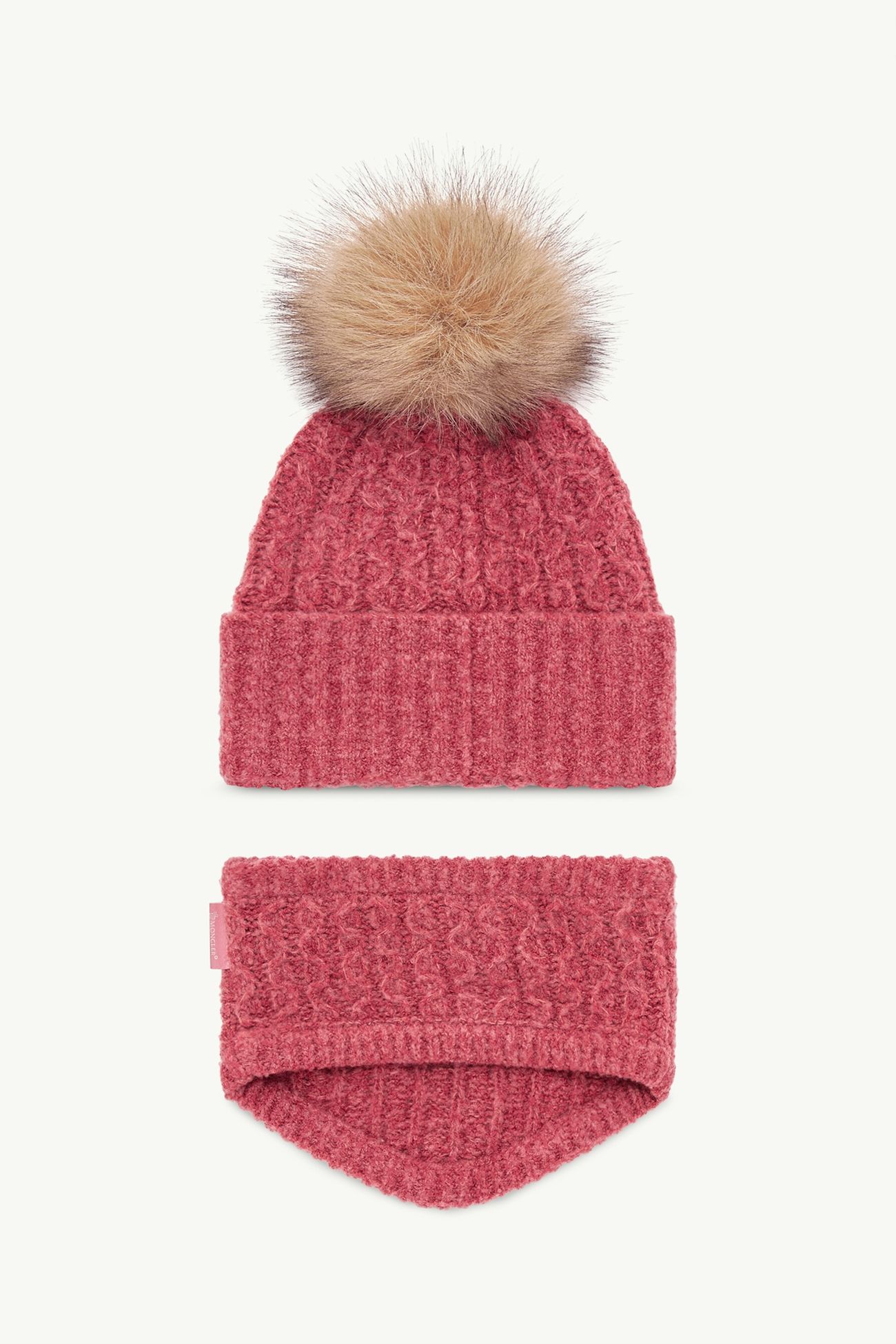 Conjunto de mezcla de lana bouclé Niña Rojo coral Moncler 2