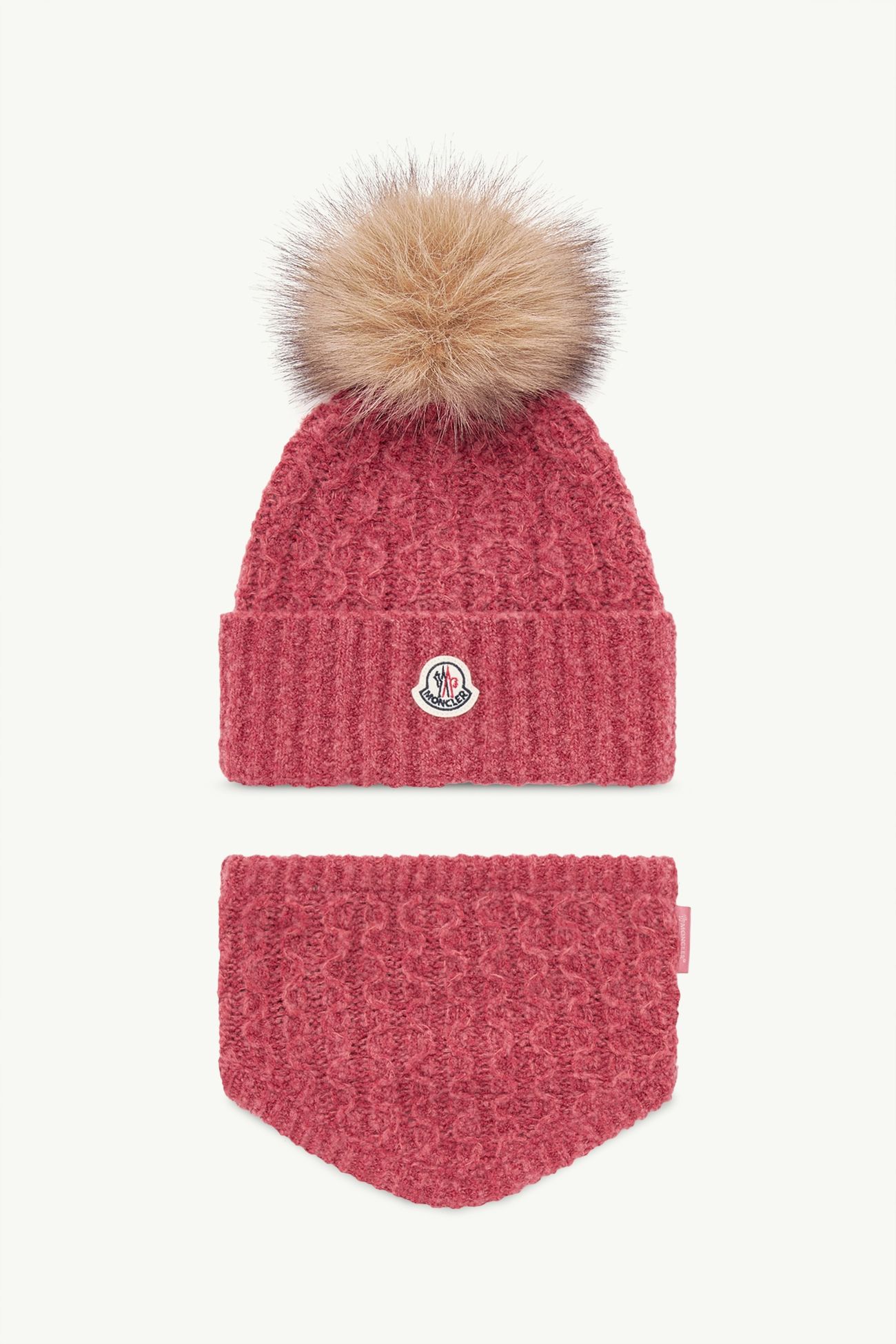 Conjunto de mezcla de lana bouclé Niña Rojo coral Moncler 0