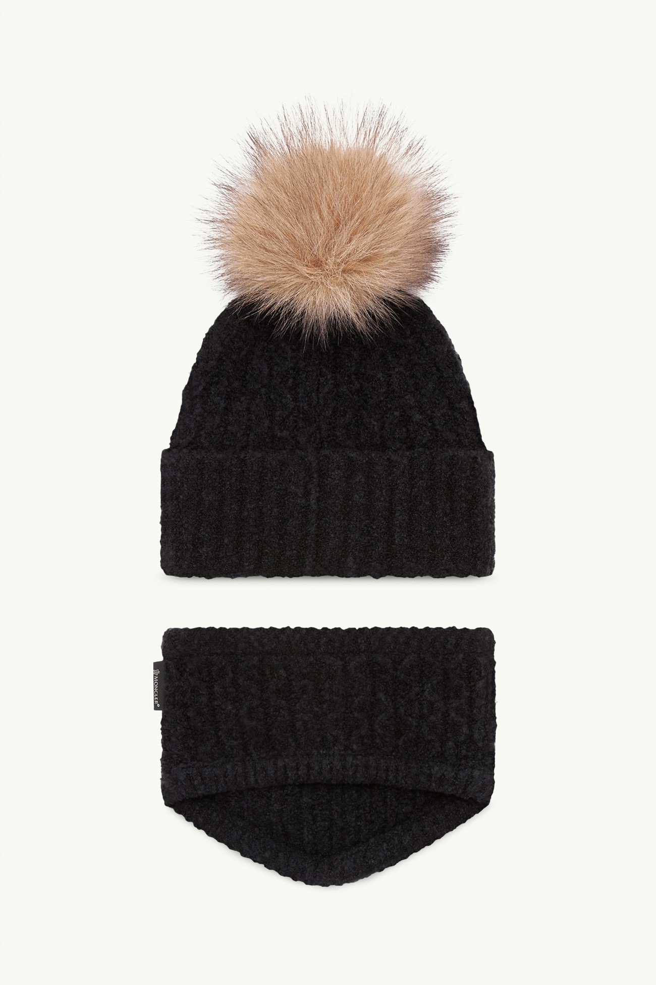Bouclé Wool Blend Set Girl Black Moncler 3