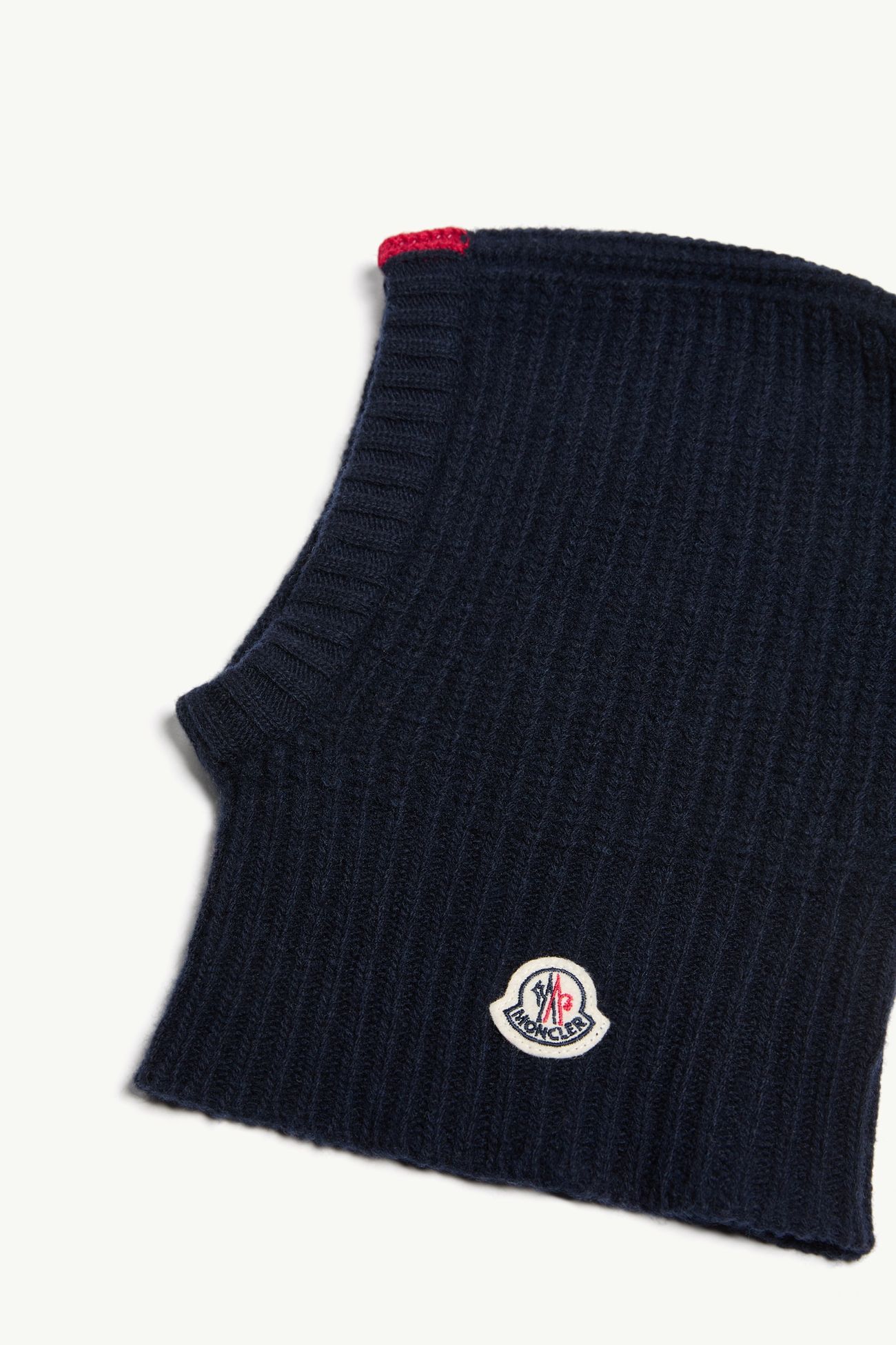 三色羊毛羊絨混紡防風雪面罩式風帽 男童 海軍藍色 Moncler 2