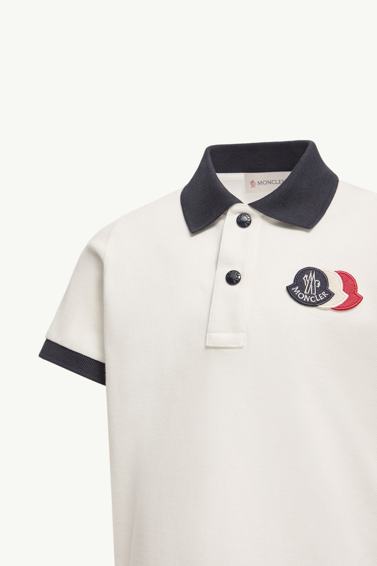 Polo de piqué de algodón Niño Blanco Moncler 1