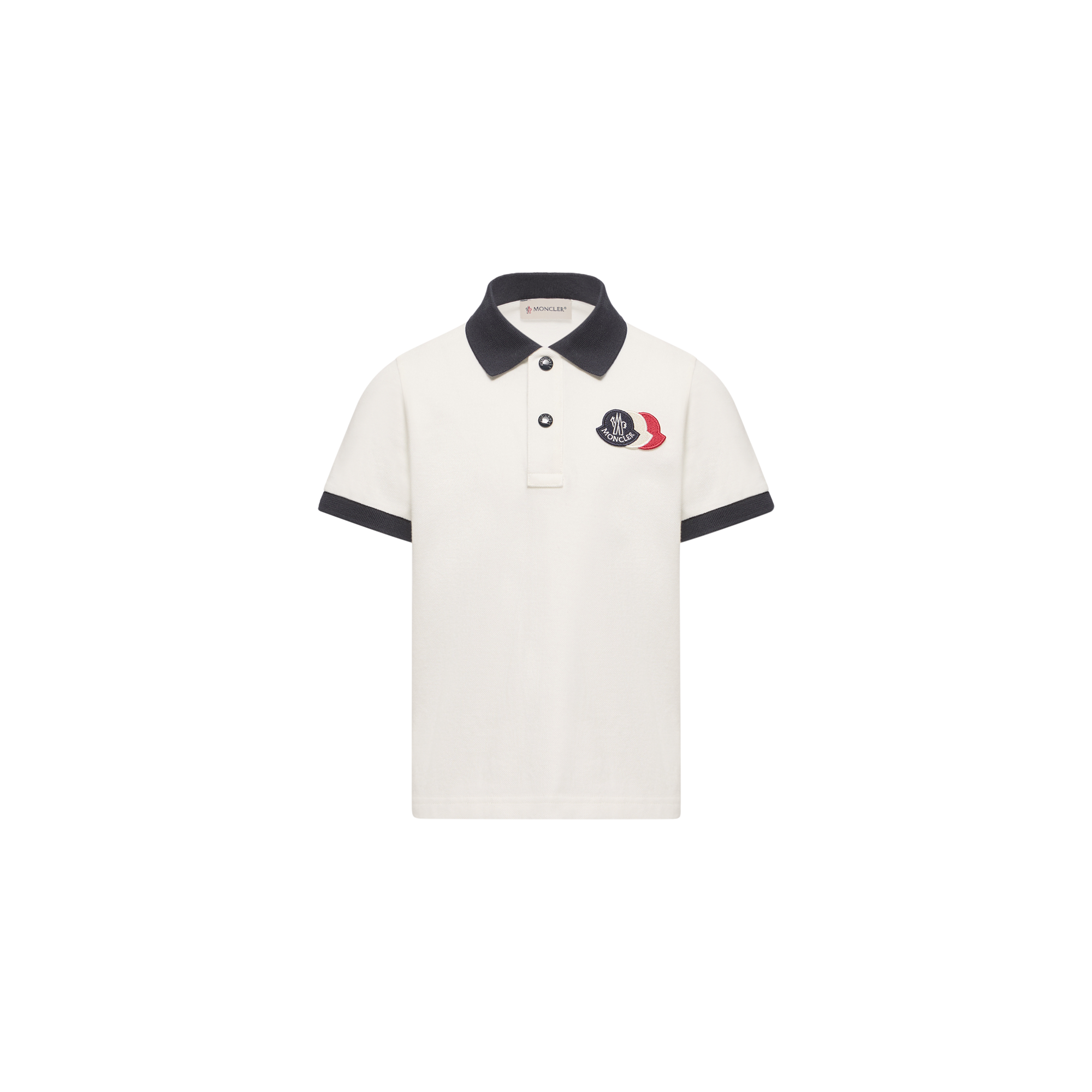 Moncler  Cotton Piquet Polo Shirt for Boys in White, Size: 8Y