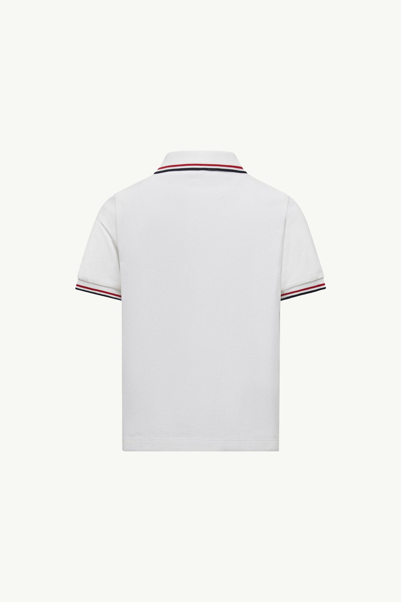 Polo en piqué de coton à bordure tricolore Garçon Blanc Moncler 2