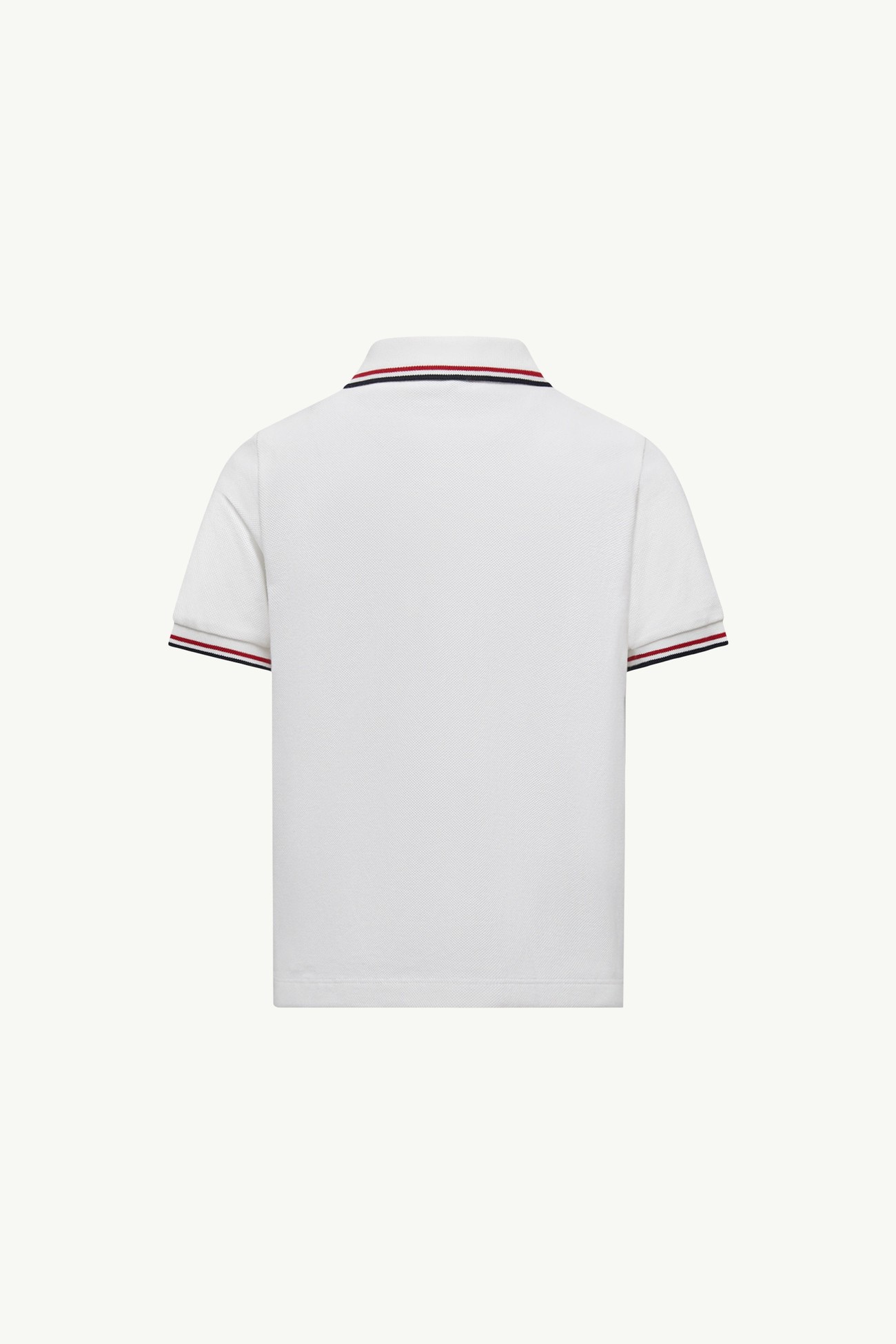 Tricolor Trim Cotton Piquet Polo Shirt Boy White Moncler 2