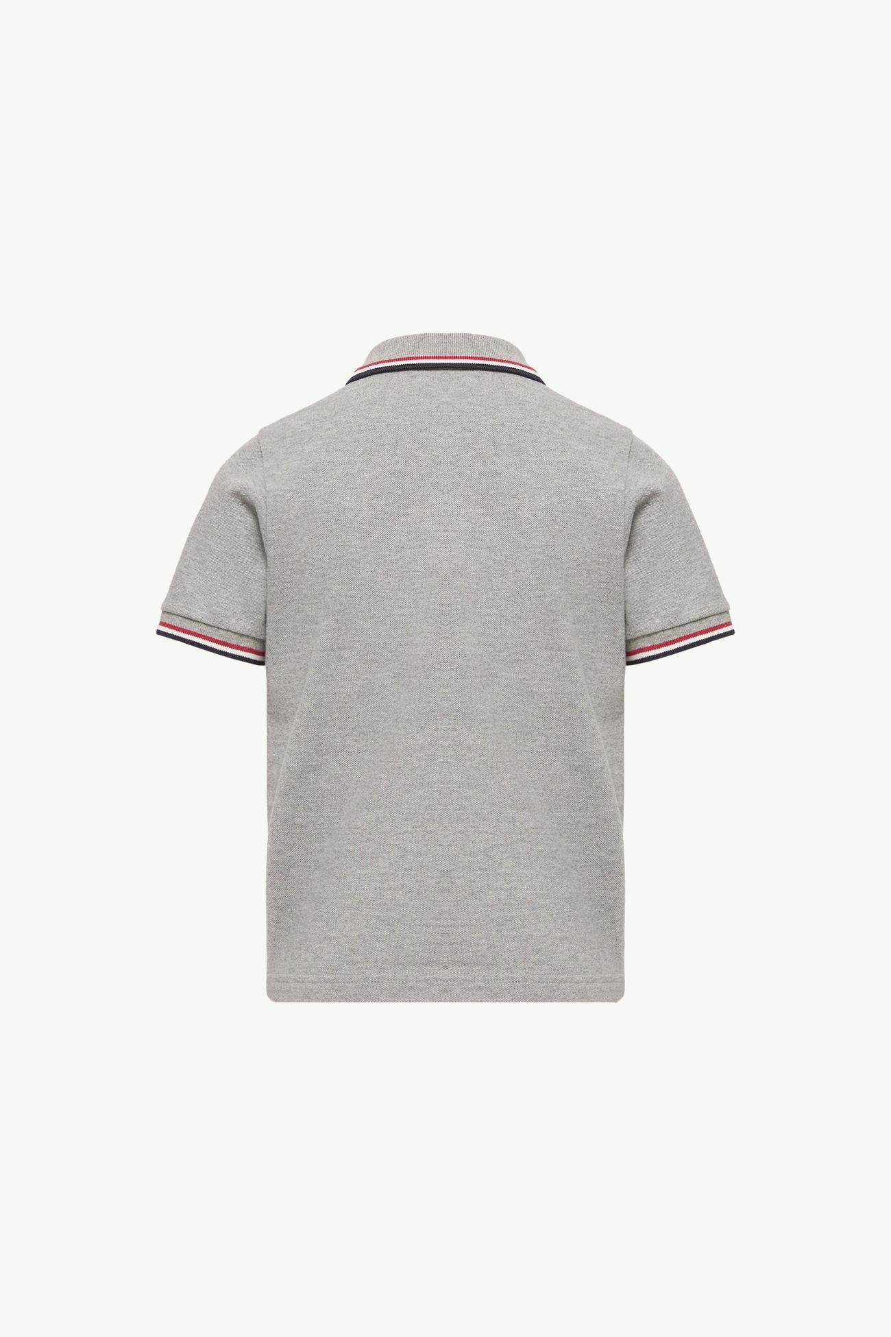 Poloshirt aus Baumwollpiqué mit dreifarbigem Besatz Jungen Grau Moncler 2