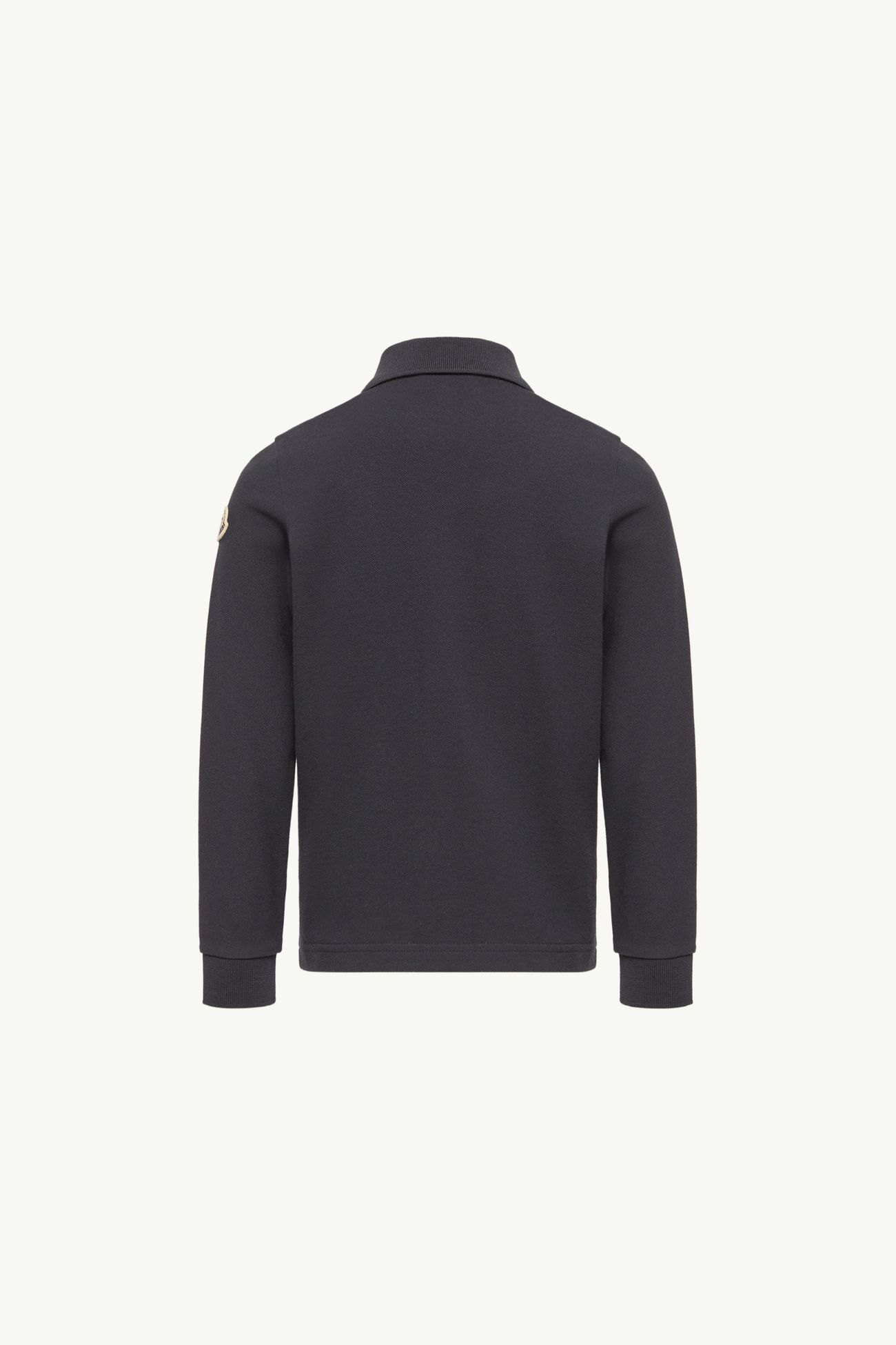 Cotton Piquet Long Sleeve Polo Shirt Boy Navy Blue Moncler 3