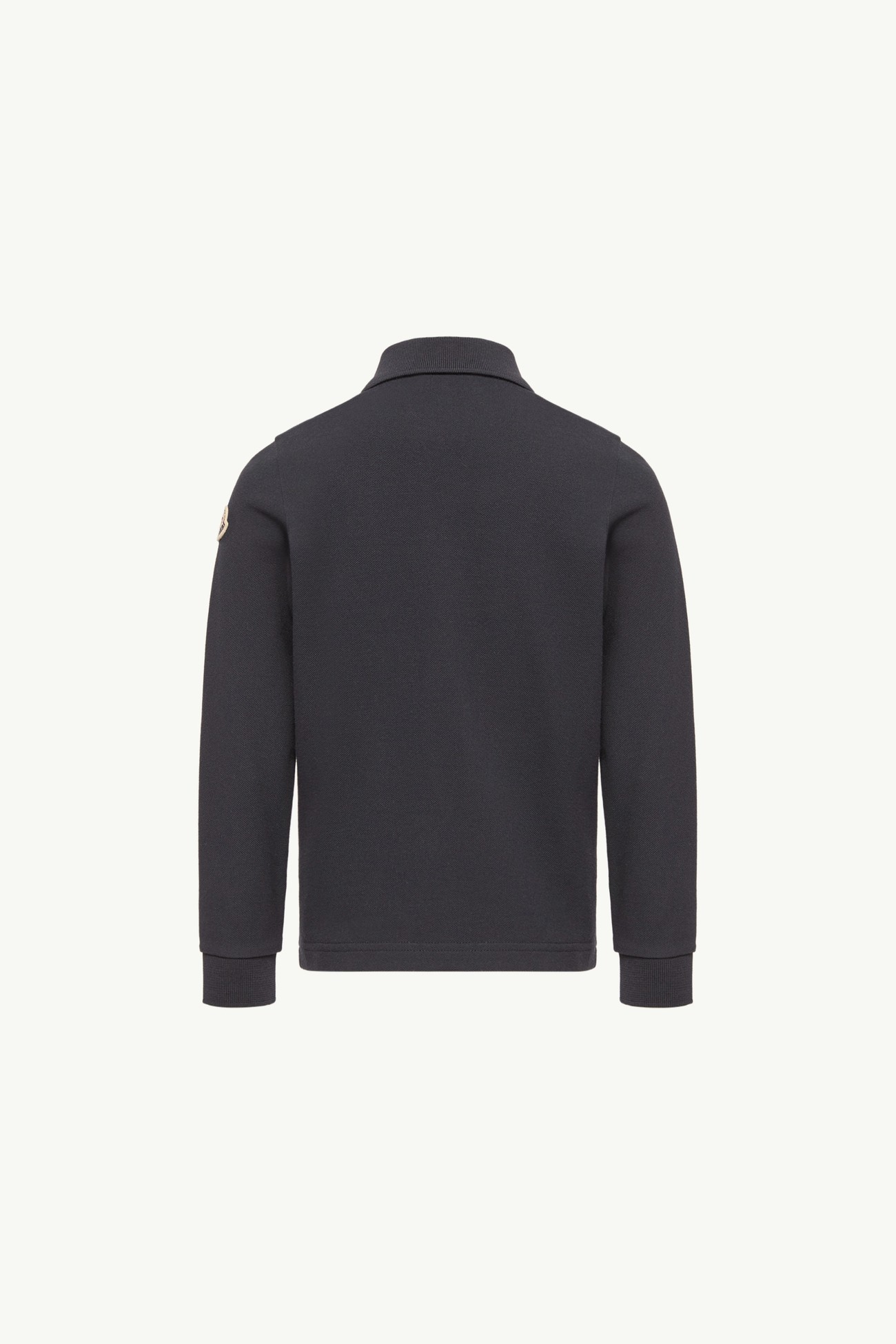 Cotton Piquet Long Sleeve Polo Shirt Boy Navy Blue Moncler 3