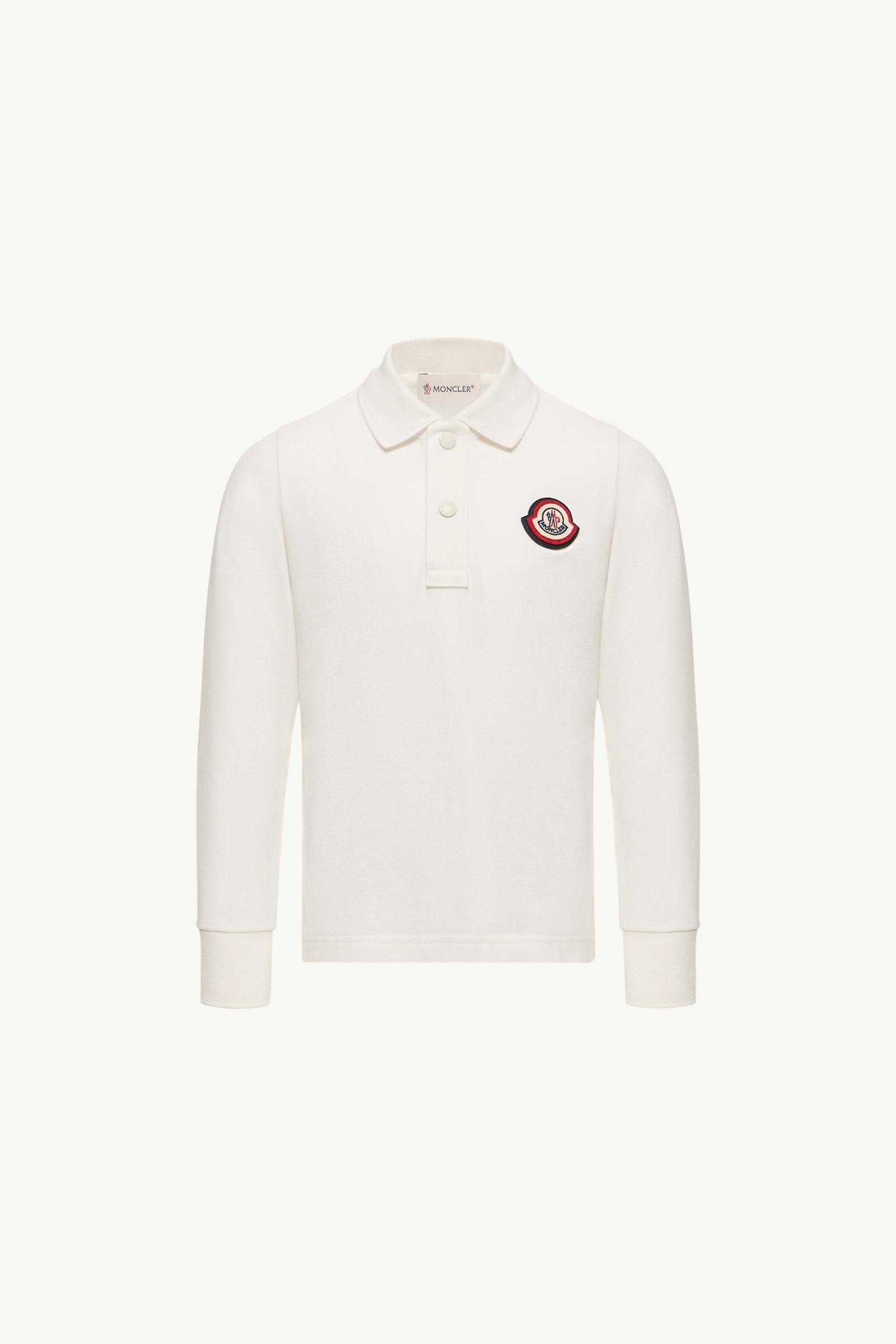 Long Sleeve Cotton Piquet Polo Boy White Moncler, 1 of 0