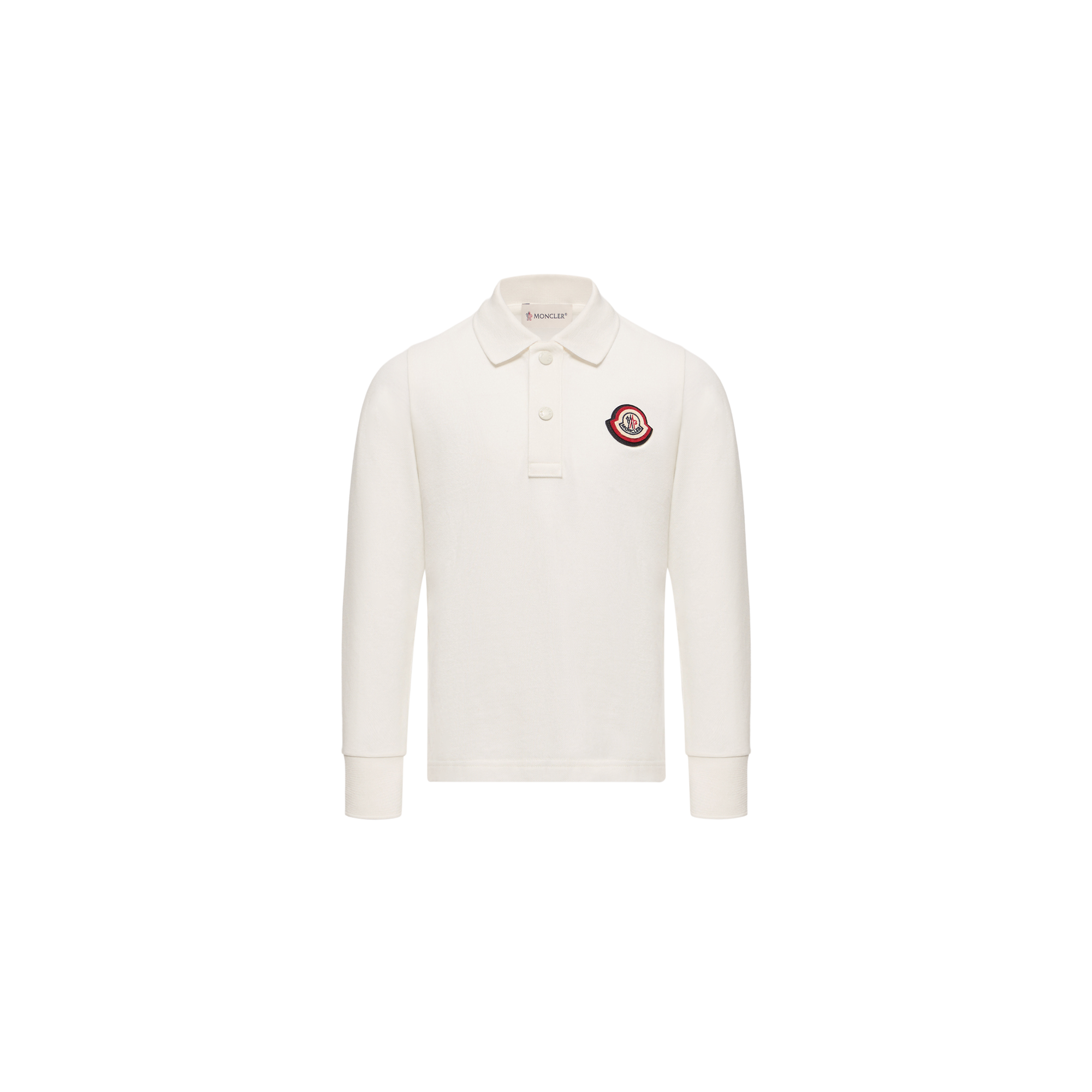 Moncler , Kids Short Sleeve T-Shirts, Unisex, White, 4 Y | 104 Cm, Polo Shirt With Logo Patch - Image 3