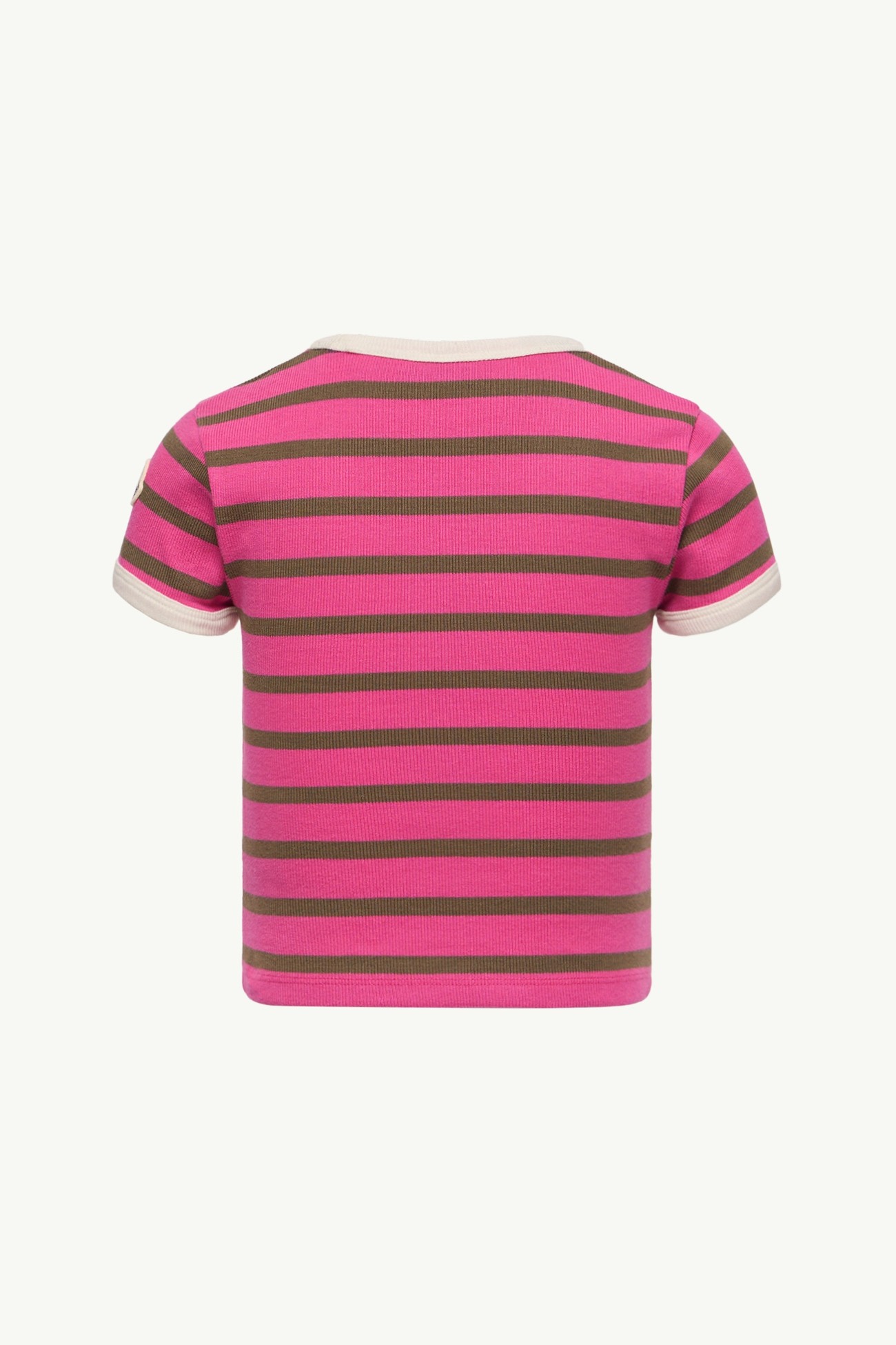 T-shirt in cotone a righe Bambina Rosa Brillante & Marrone Moncler 3