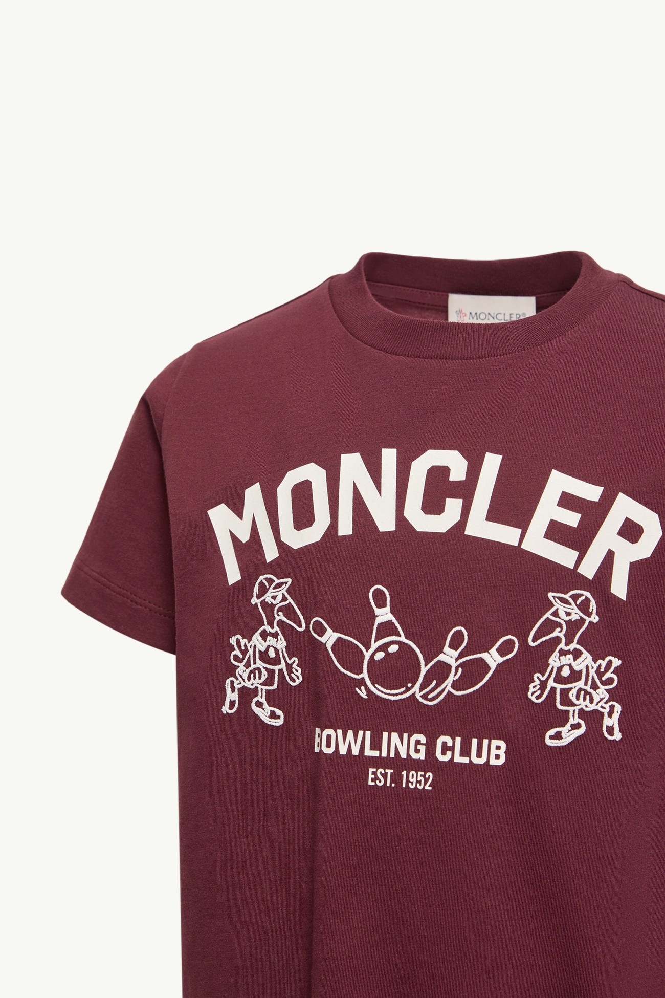 Bowling Logo Cotton T-Shirt Boy Burgundy Moncler 1