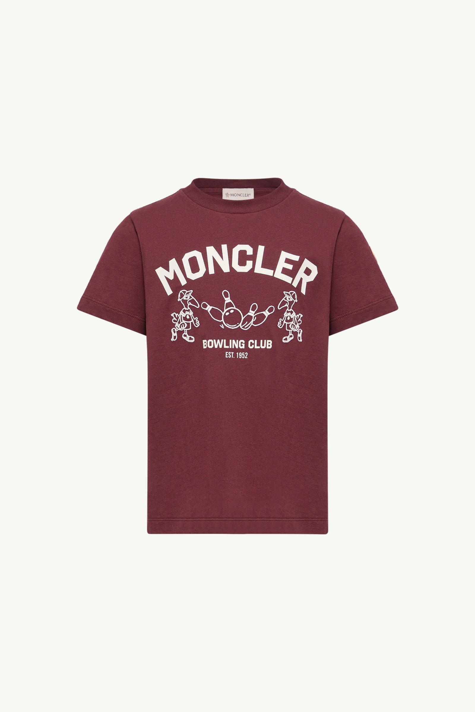Bowling Logo Cotton T-Shirt Boy Burgundy Moncler