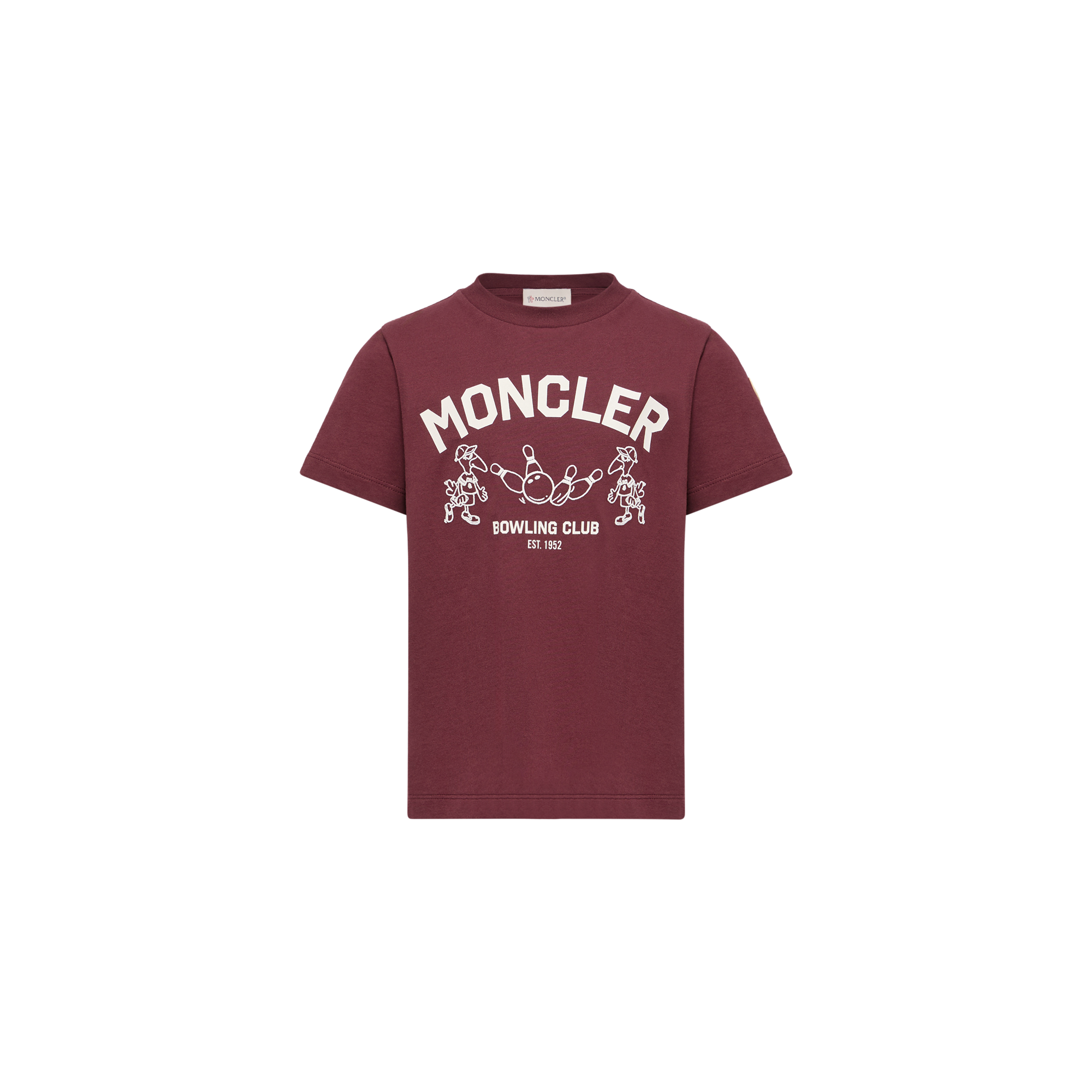 Moncler  Bowling Logo Cotton T-Shirt for Boys in Red, Size: 4Y