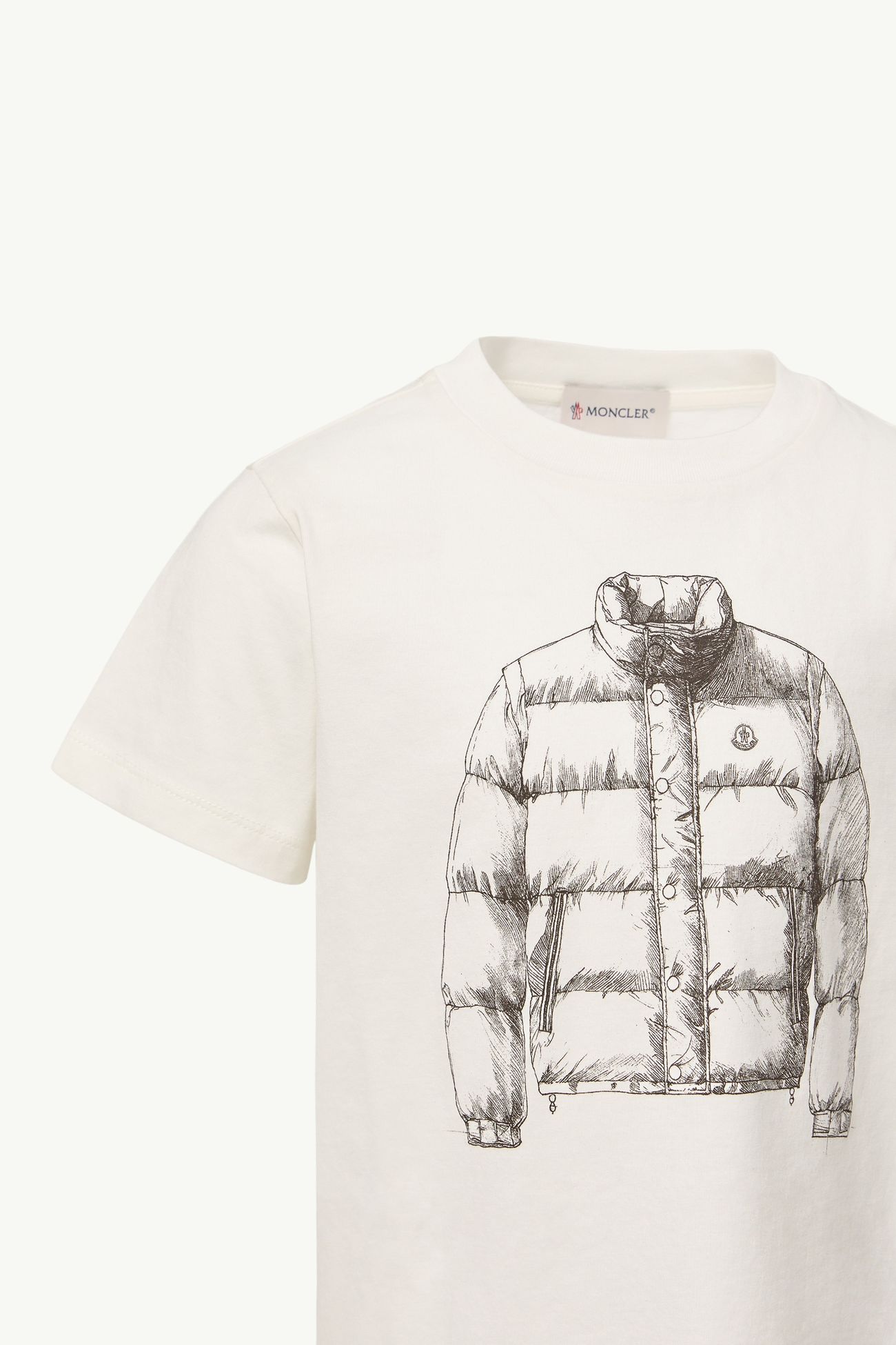푸퍼 재킷 프린트 코튼 티셔츠 키즈 남아 화이트 Moncler 2