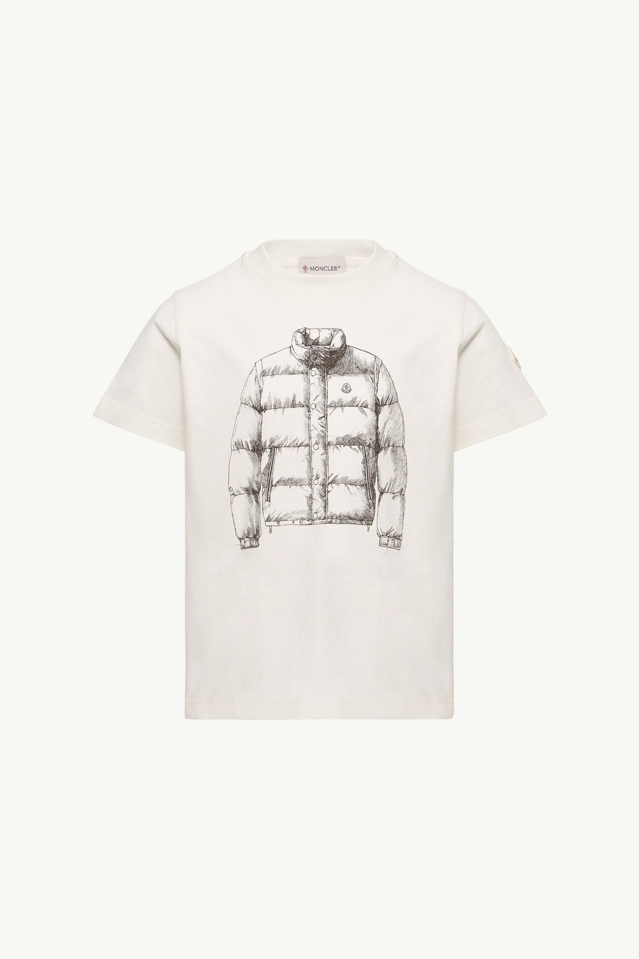 푸퍼 재킷 프린트 코튼 티셔츠 키즈 남아 화이트 Moncler 0