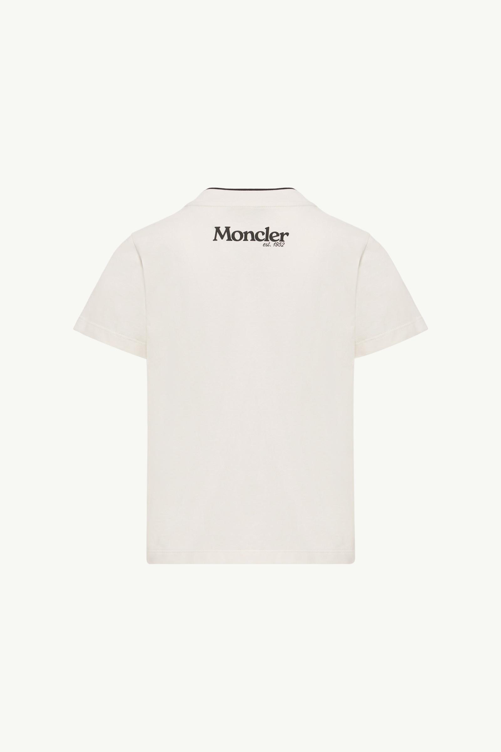 White Logo Cotton T-Shirt - Polos & T-shirts for Children | Moncler US