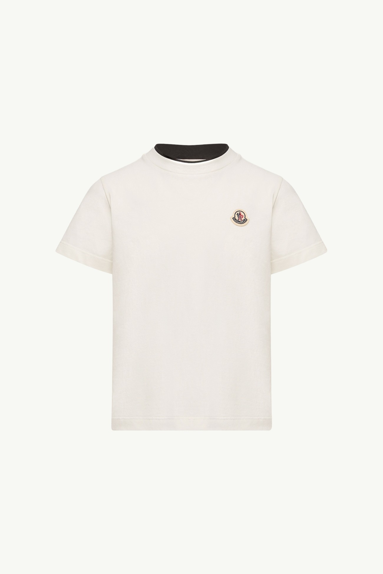 Logo Cotton T-Shirt Boy White Moncler 0