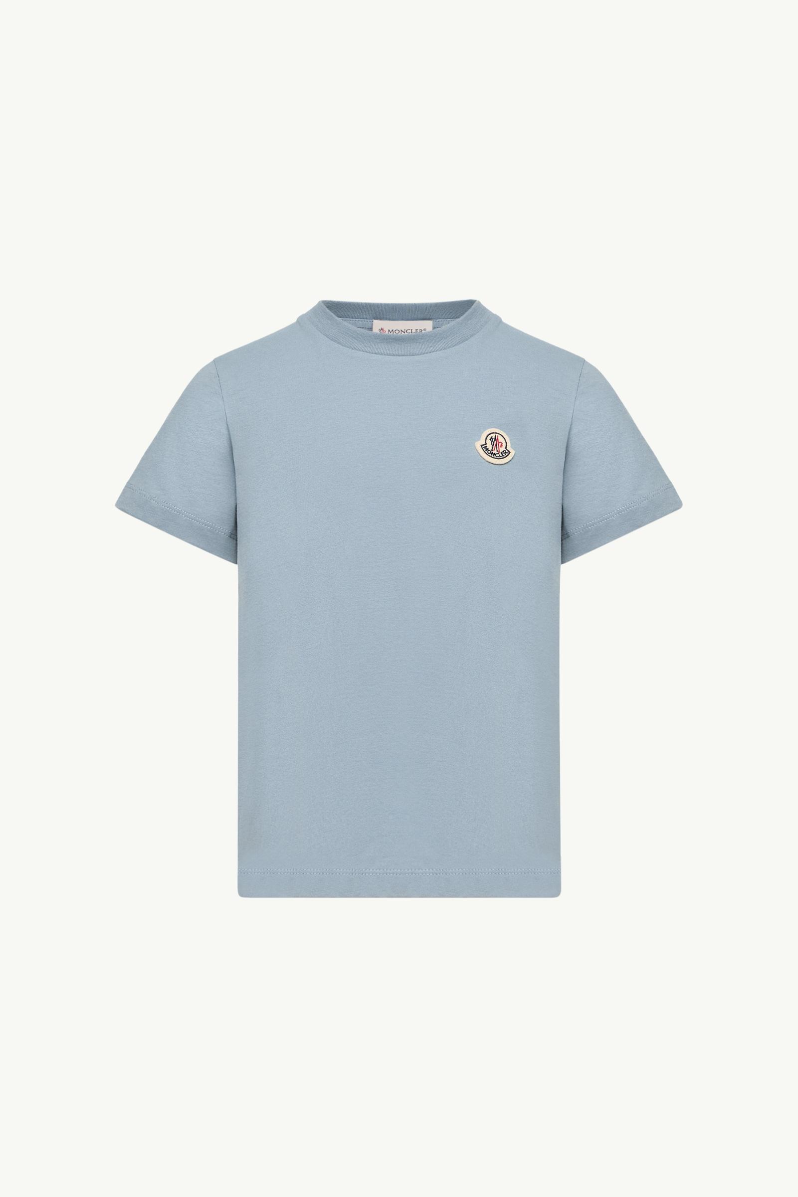 Light Blue & Grey & Navy Blue Logo Cotton T-Shirt - Polos & T