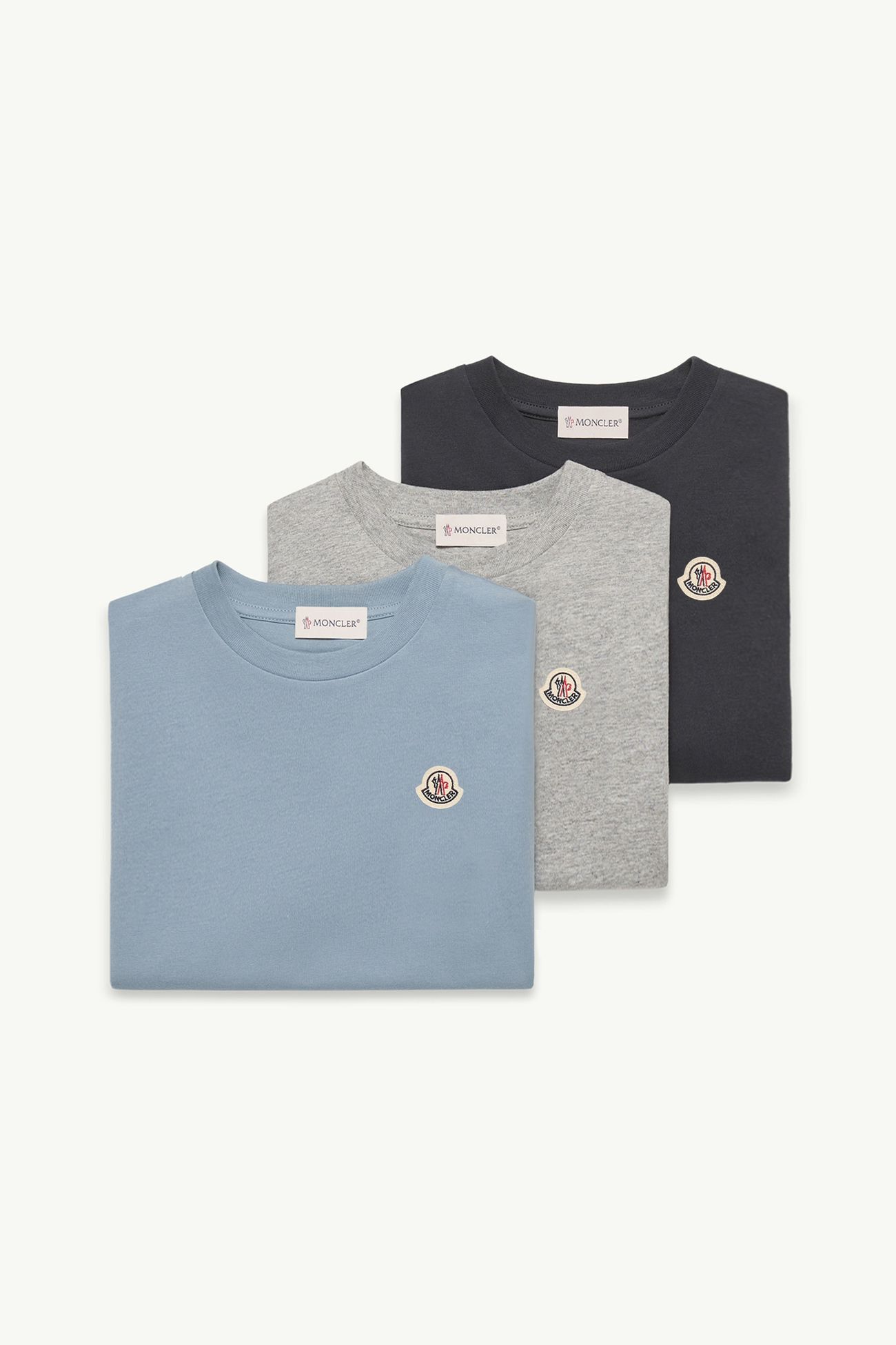 男童标识棉质T恤 男童 浅蓝色、灰色、海军蓝 Moncler 0