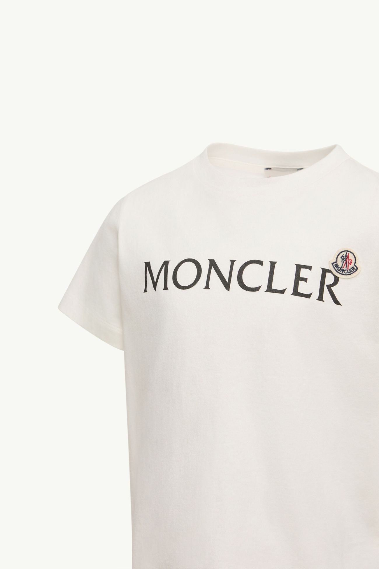 Logo Cotton T-Shirt Boy White Moncler 1