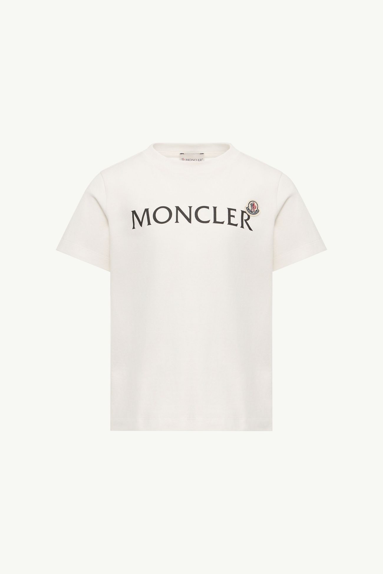 T-shirt logata in cotone Bambino Bianco Moncler 0