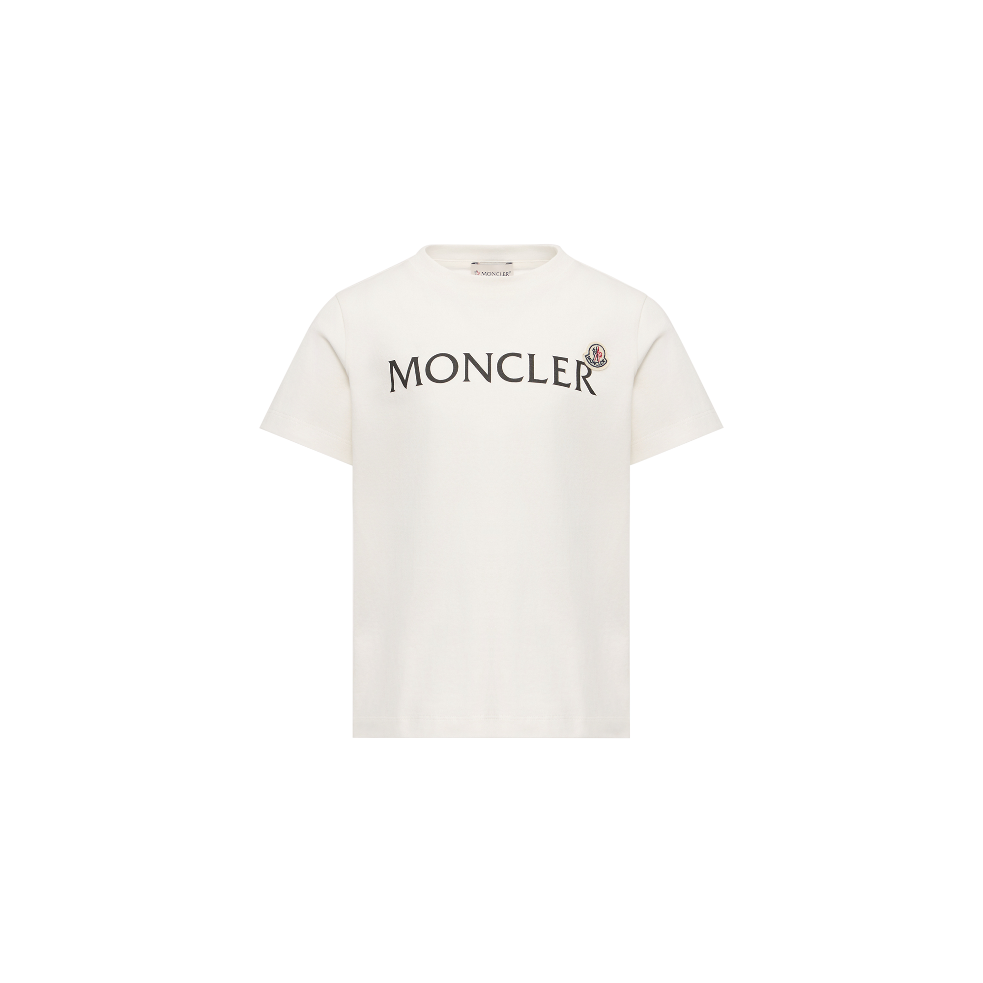 Moncler  Logo Cotton T-Shirt for Boys in White, Size: 10Y