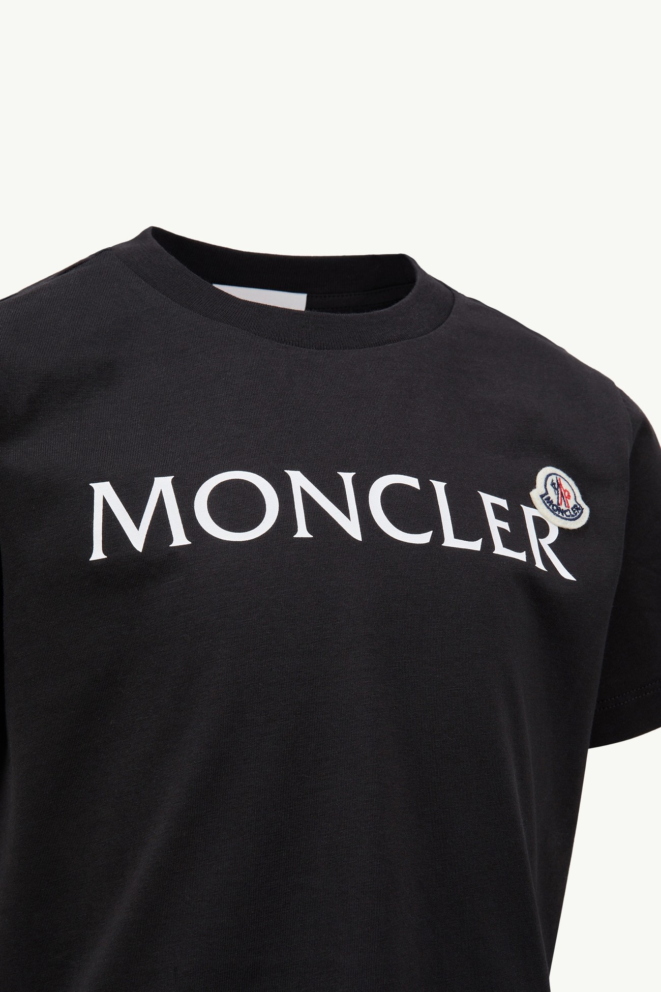 Logo Cotton T-Shirt Boy Black Moncler 1