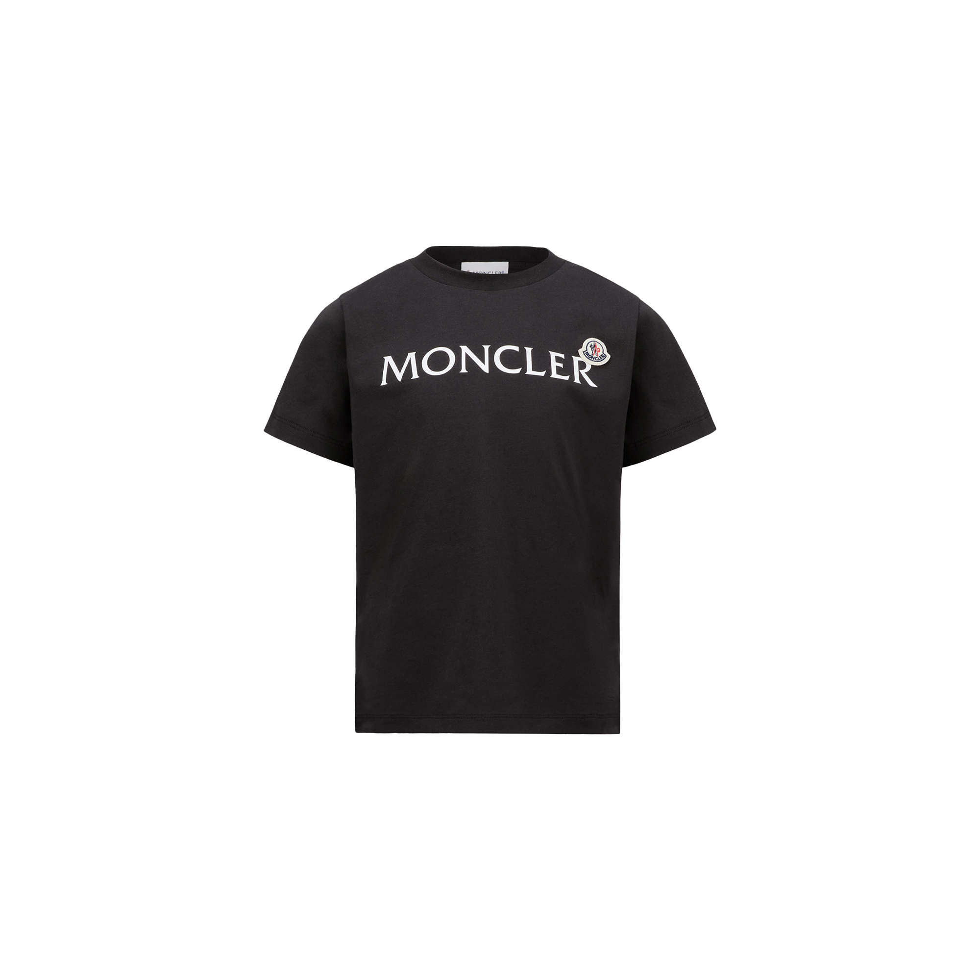 Moncler  Logo Cotton T-Shirt for Boys in Black, Size: 10Y