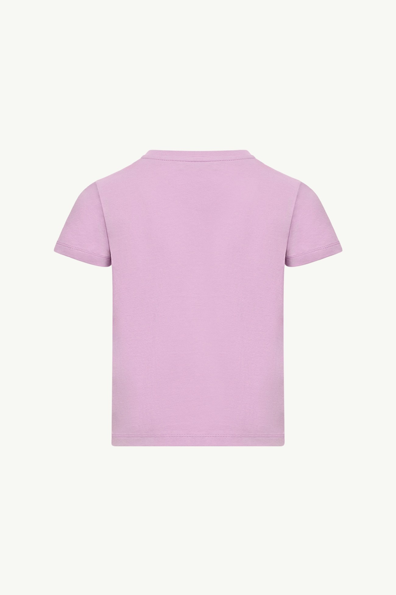 Logo Cotton T-Shirt Girl Mauve & Bright Pink & White Moncler 3