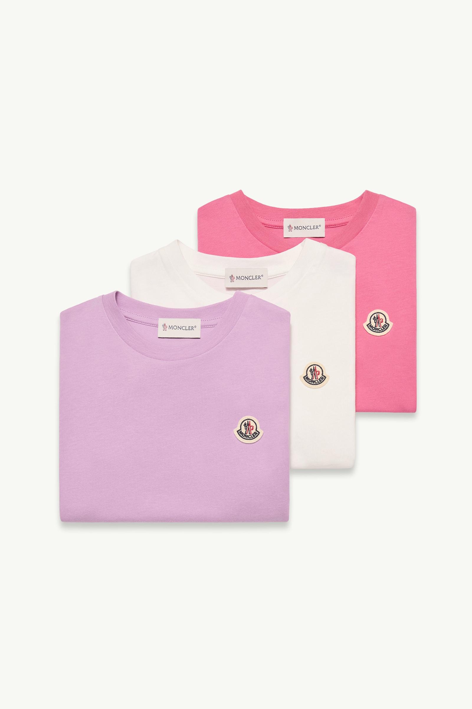 MONCLER ピンク Tシャツ　美品✨ Mauve & Bright Pink & White Logo Cotton T-Shirt - Polos & T-shirts