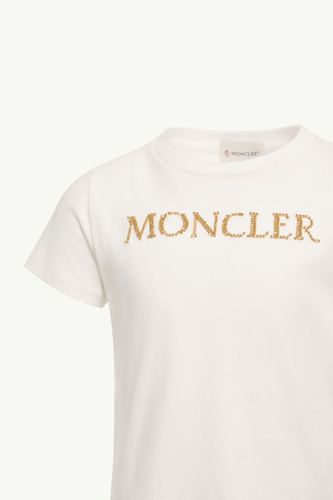 刺繡標誌棉質T恤 女童 白色 Moncler 1