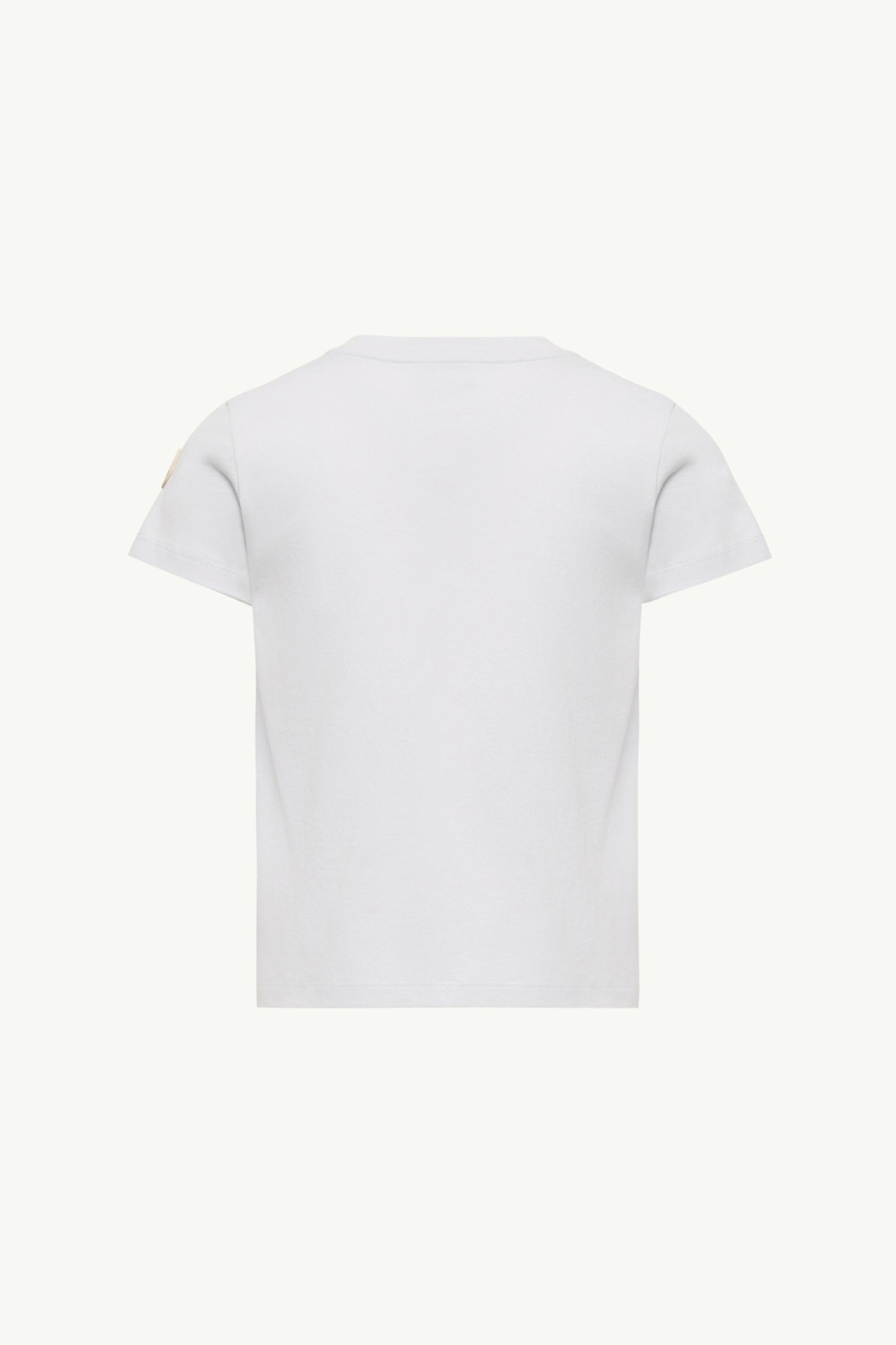 Embroidered Logo Cotton T-Shirt Girl Ice Gray Moncler 3